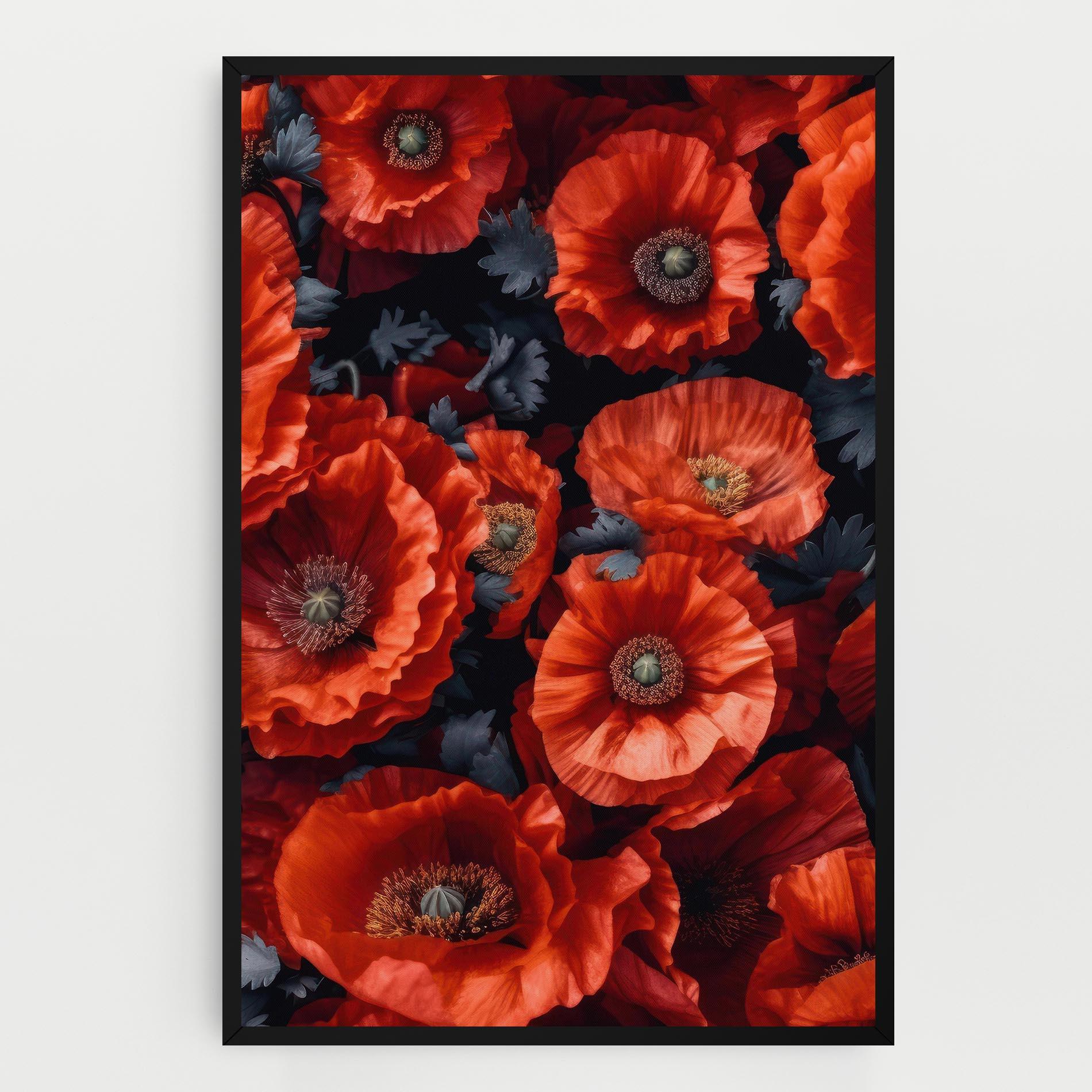 Tablou Canvas Black Red Poppies mockup 0