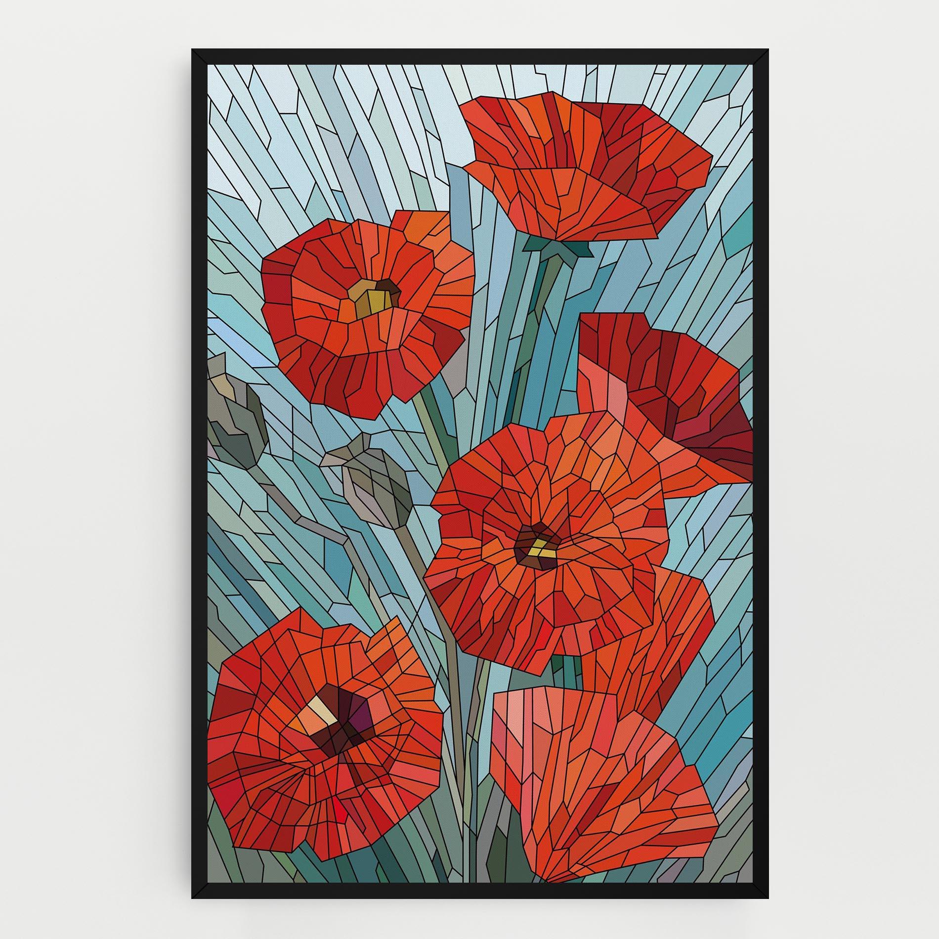 Tablou Canvas Blue Glass Poppy mockup 0