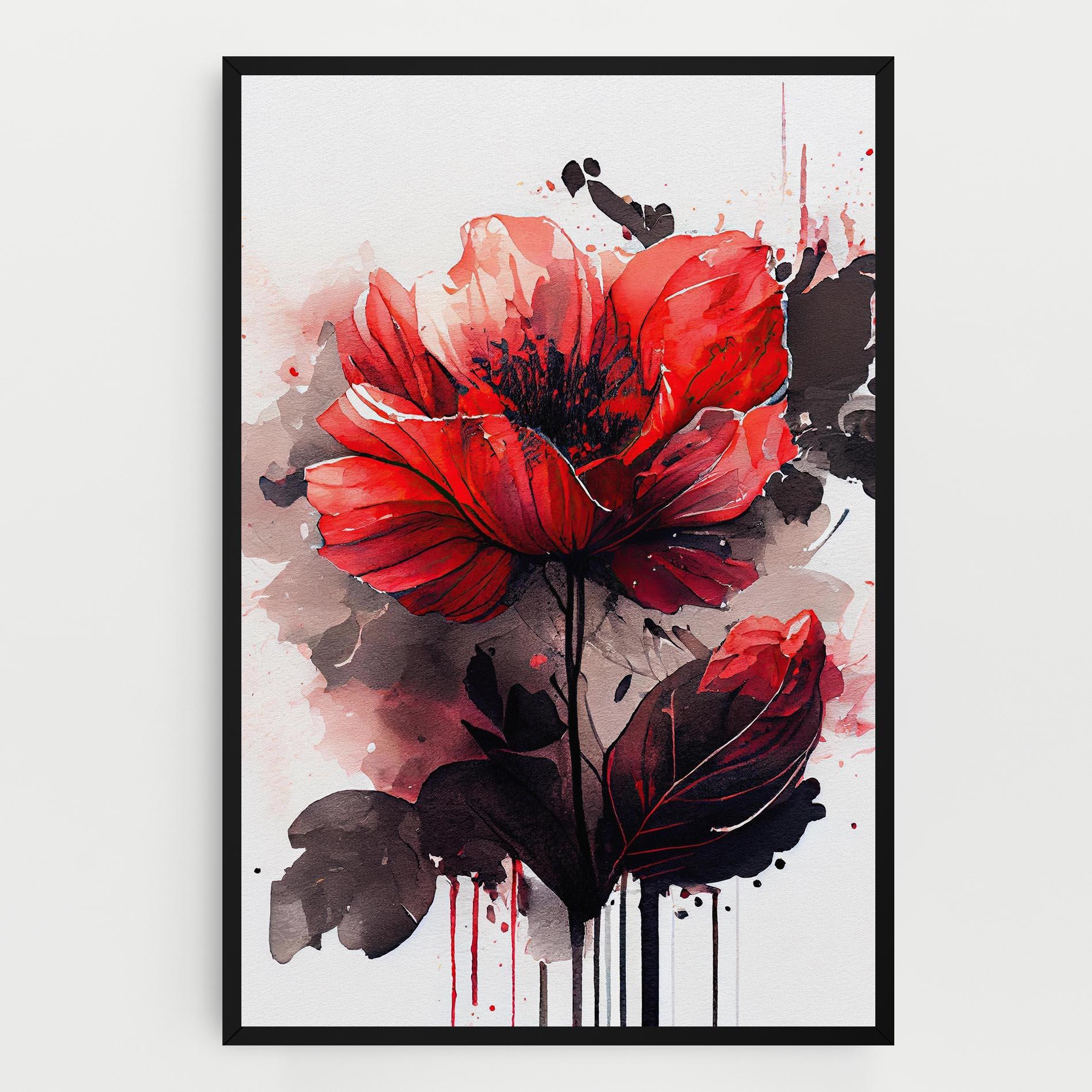 Tablou Canvas Watercolor Poppy mockup 0