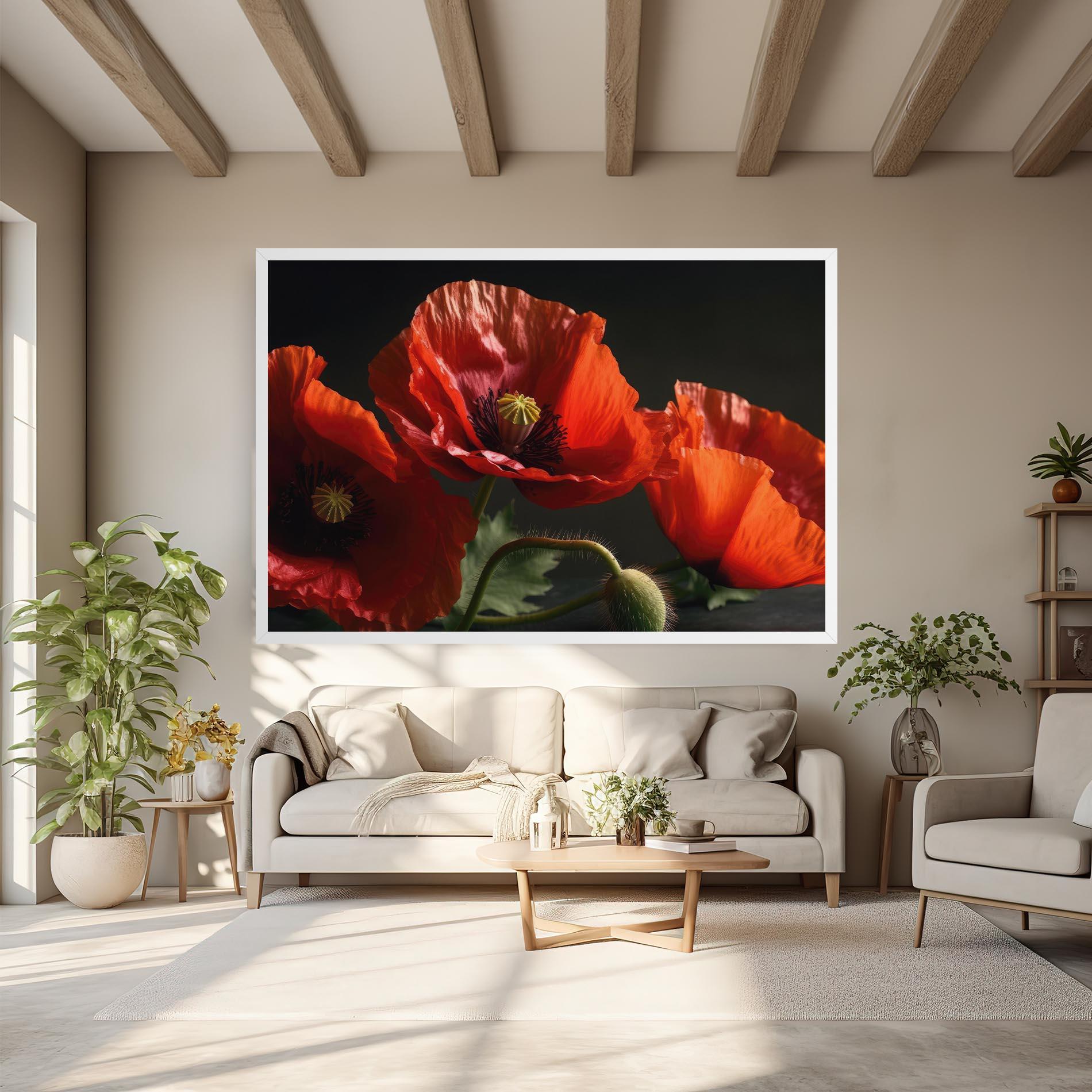 Tablou Canvas 3 Pretty Poppies mockup 6