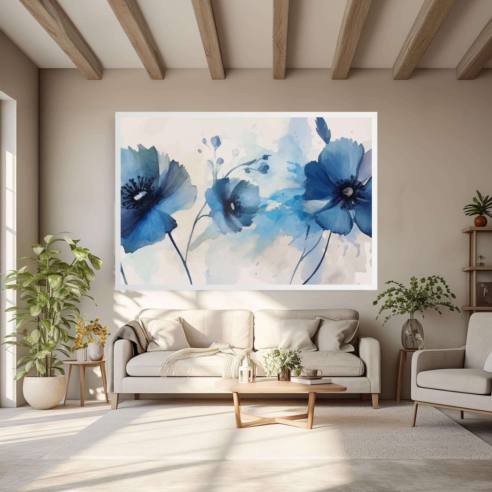 Tablou Canvas Blue Poppies mockup 6