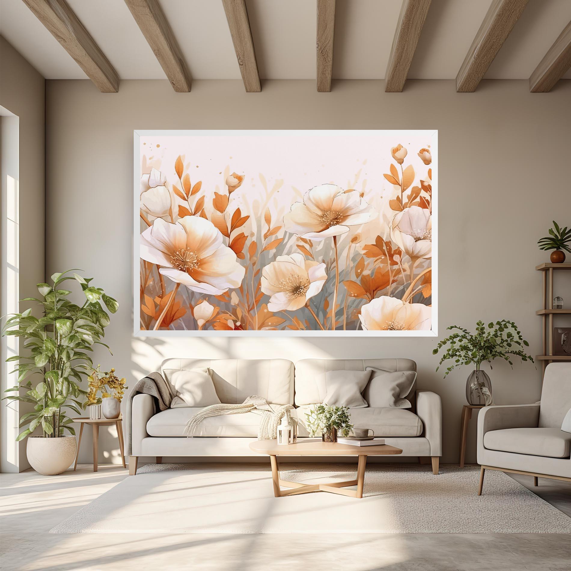 Tablou Canvas Orange Cream Poppy mockup 6