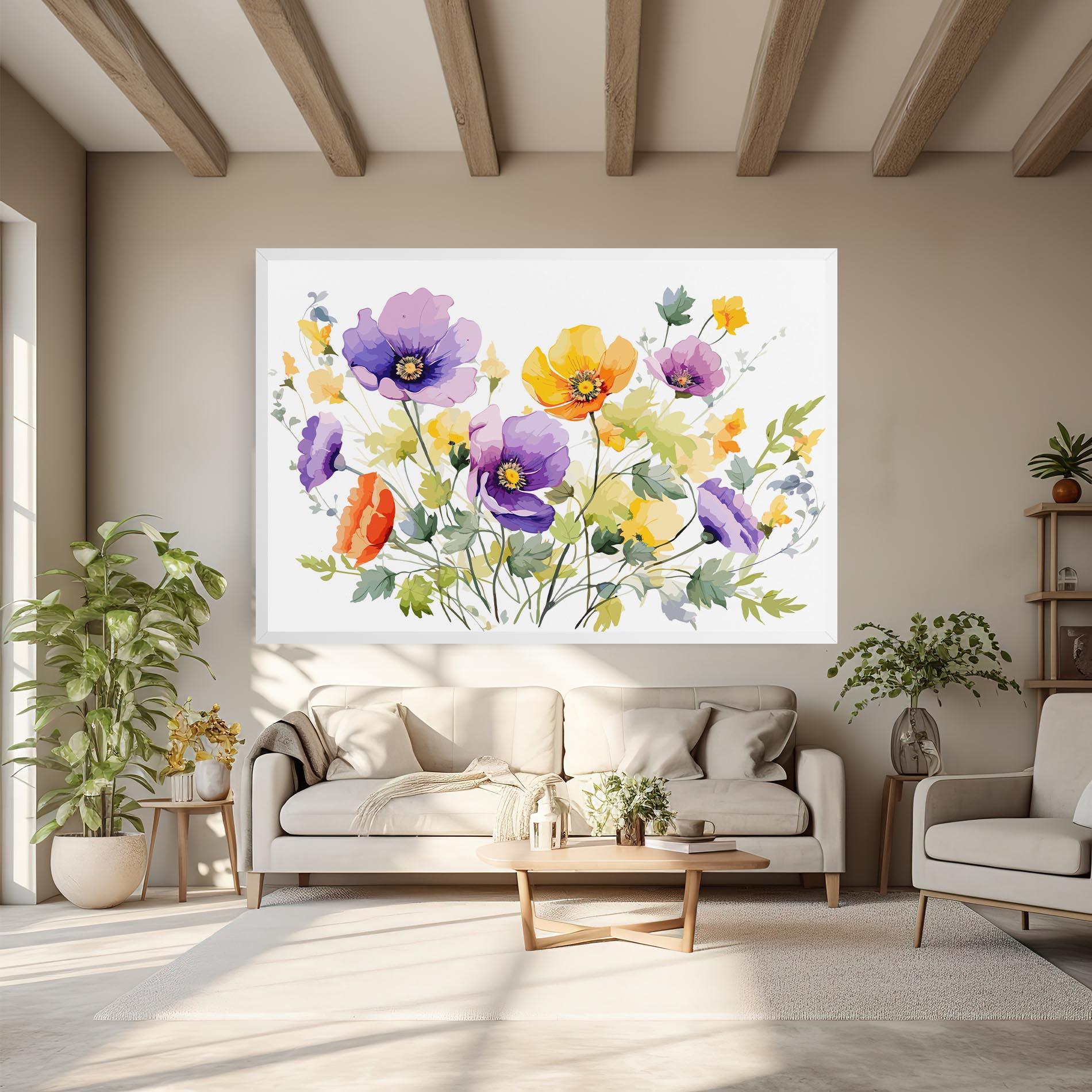 Tablou Canvas Purple Orange Poppy mockup 6