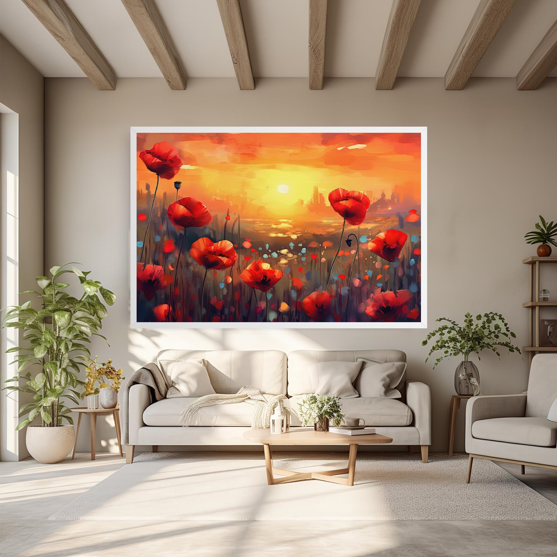 Tablou Canvas Sunrise Painting Poppies mockup 6