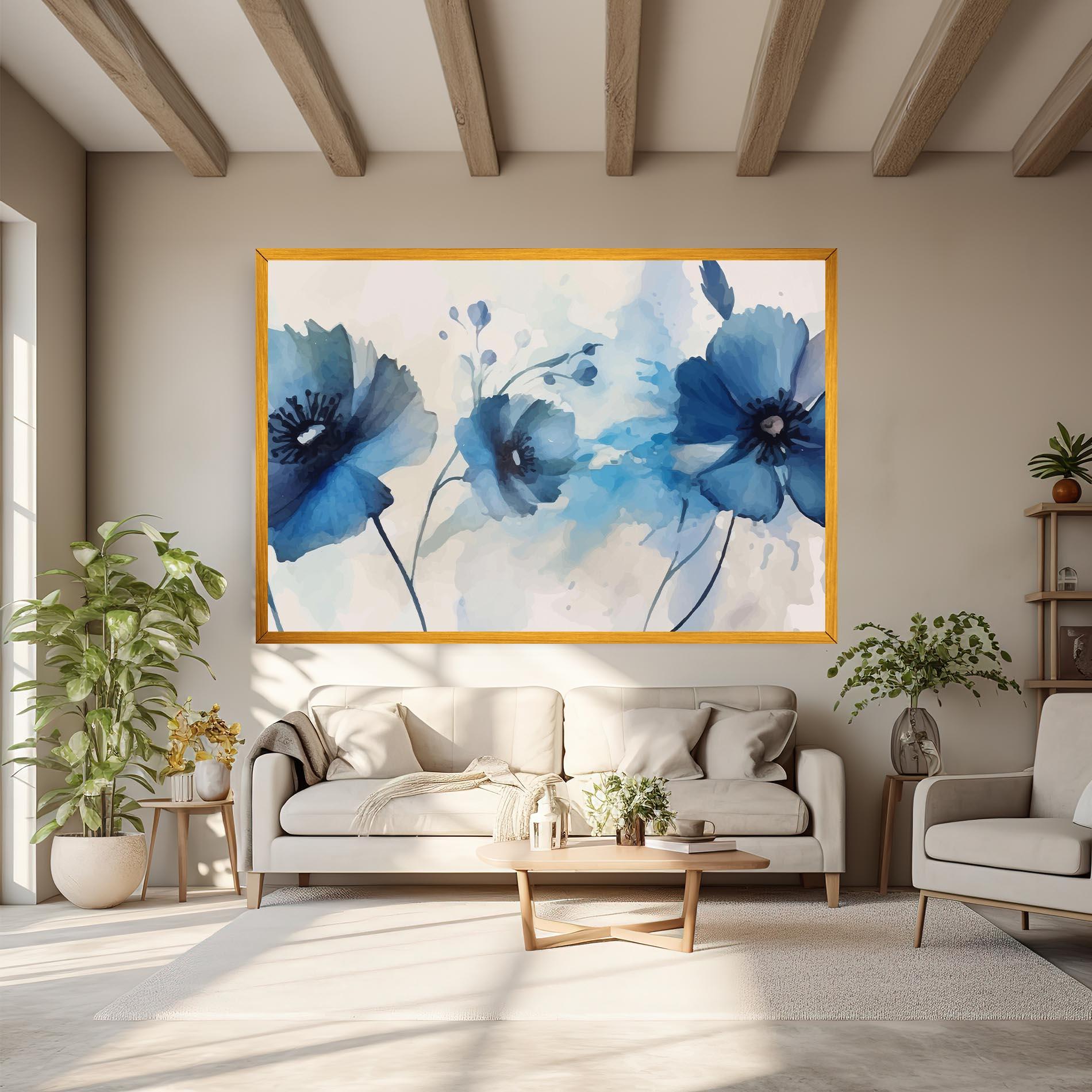 Tablou Canvas Blue Poppies mockup 6