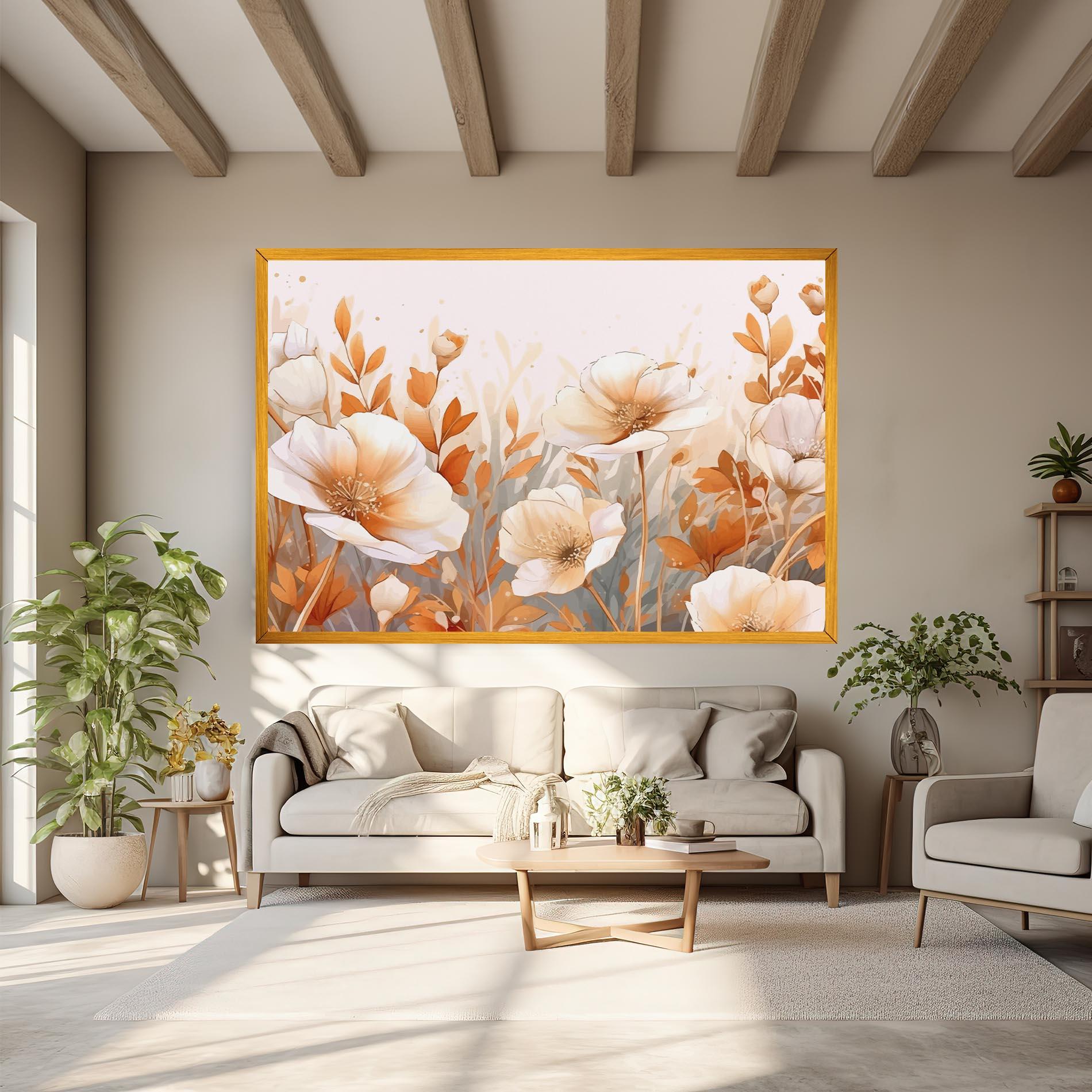 Tablou Canvas Orange Cream Poppy mockup 6