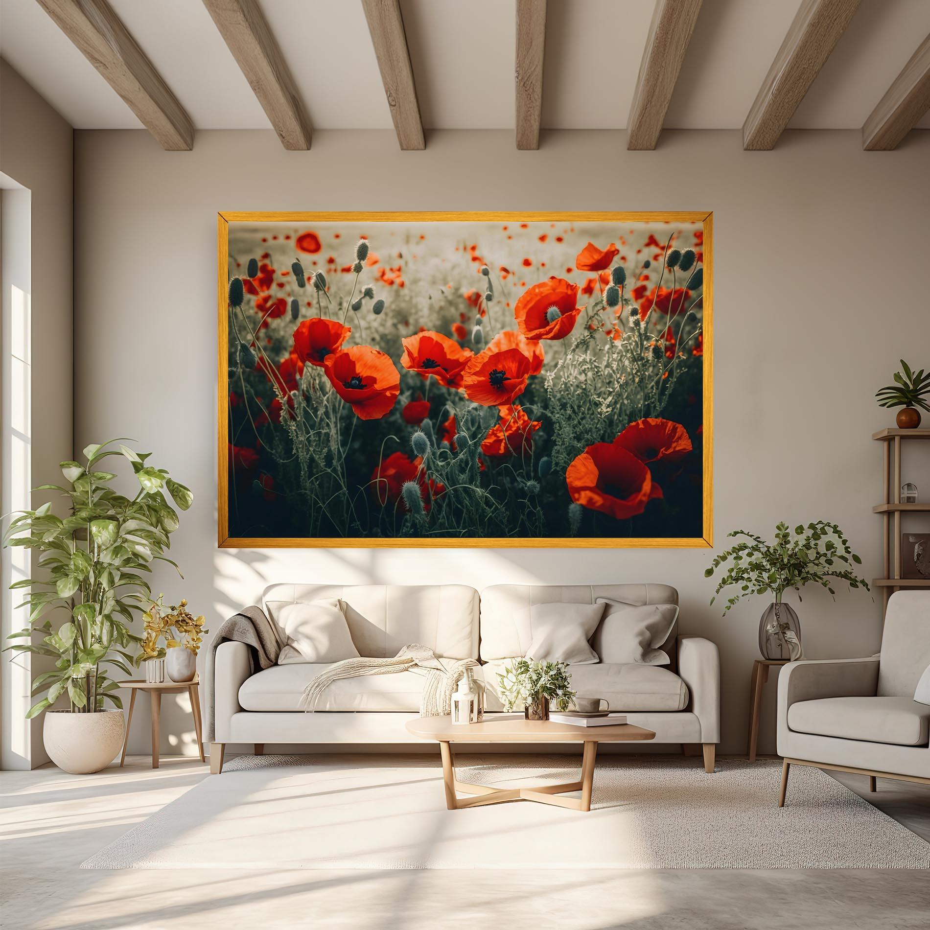 Tablou Canvas Poppy Grass Field mockup 6