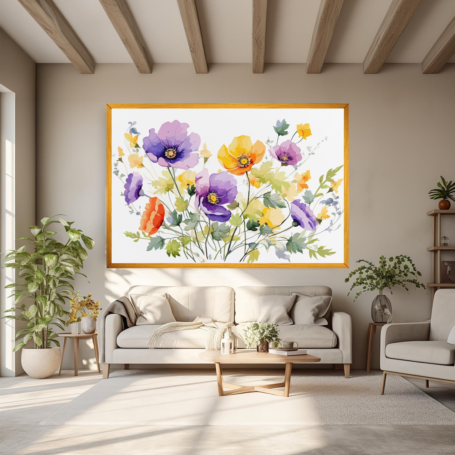 Tablou Canvas Purple Orange Poppy mockup 6