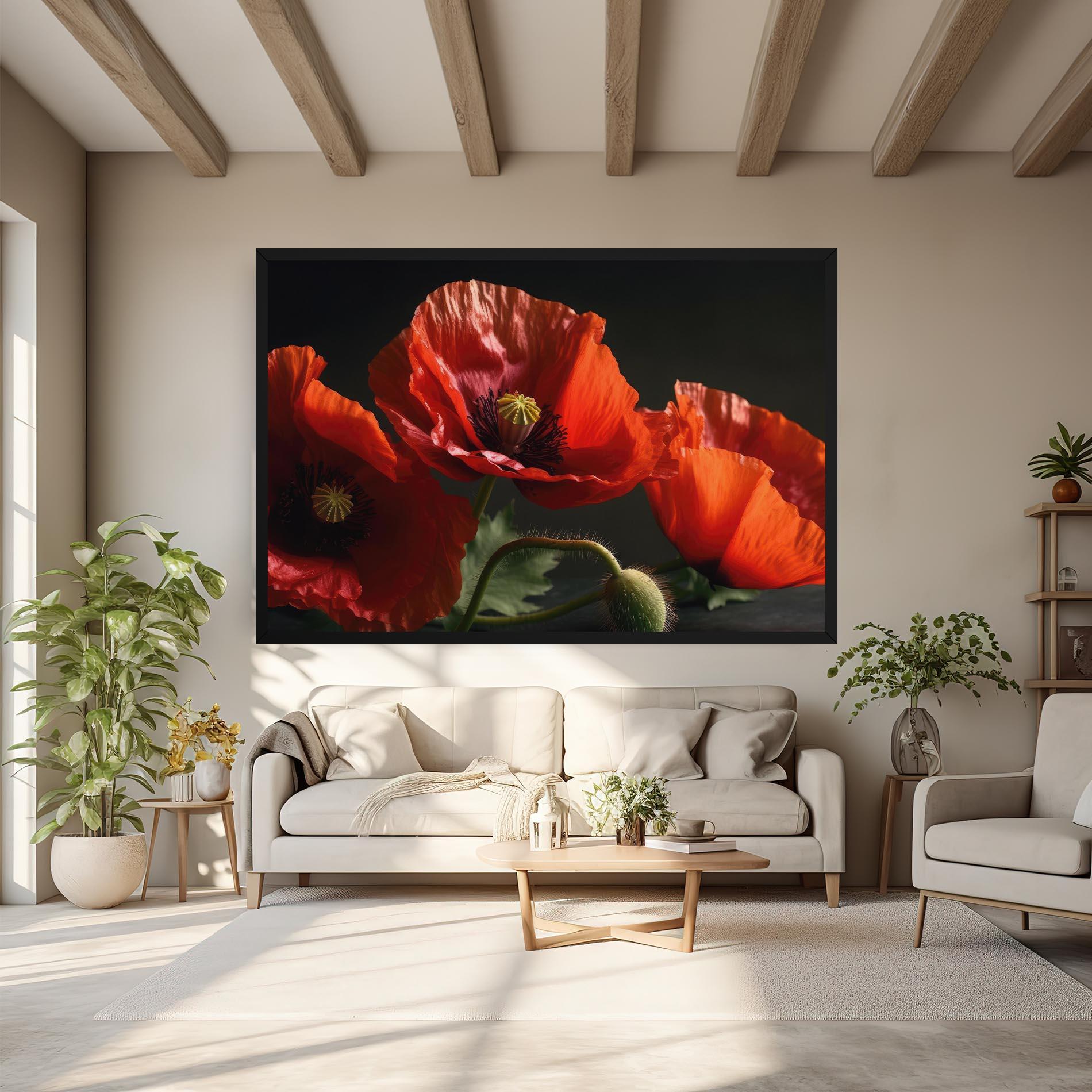 Tablou Canvas 3 Pretty Poppies mockup 6