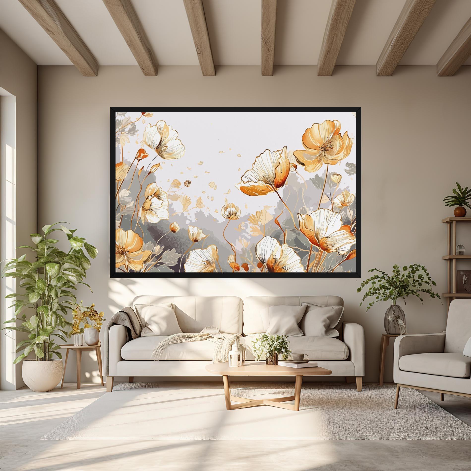 Tablou Canvas Gold Poppies mockup 6