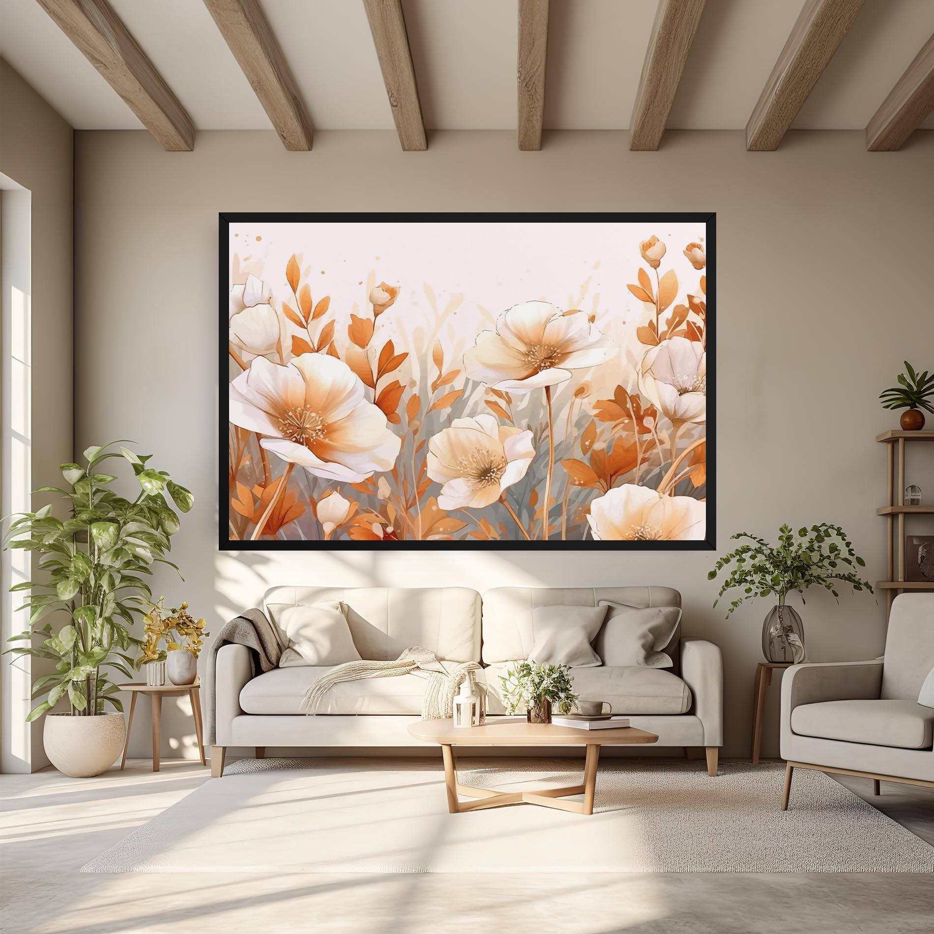 Tablou Canvas Orange Cream Poppy mockup 6