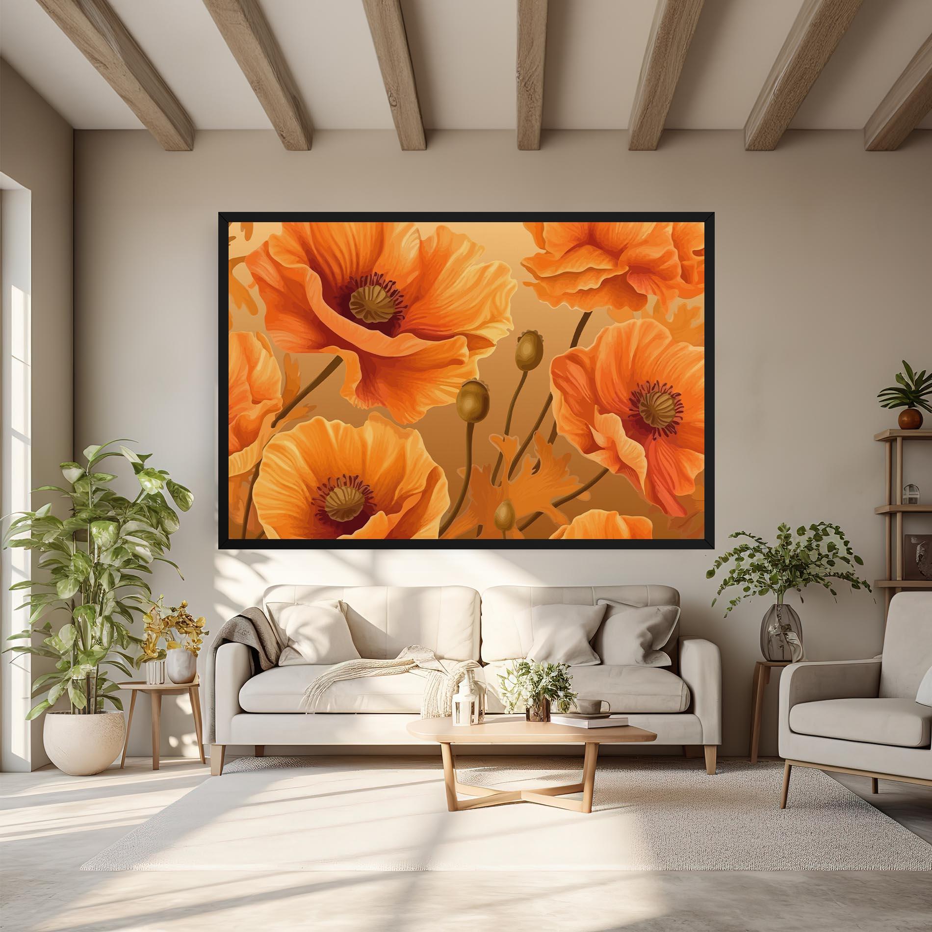 Tablou Canvas Pastel Orange Poppy mockup 6