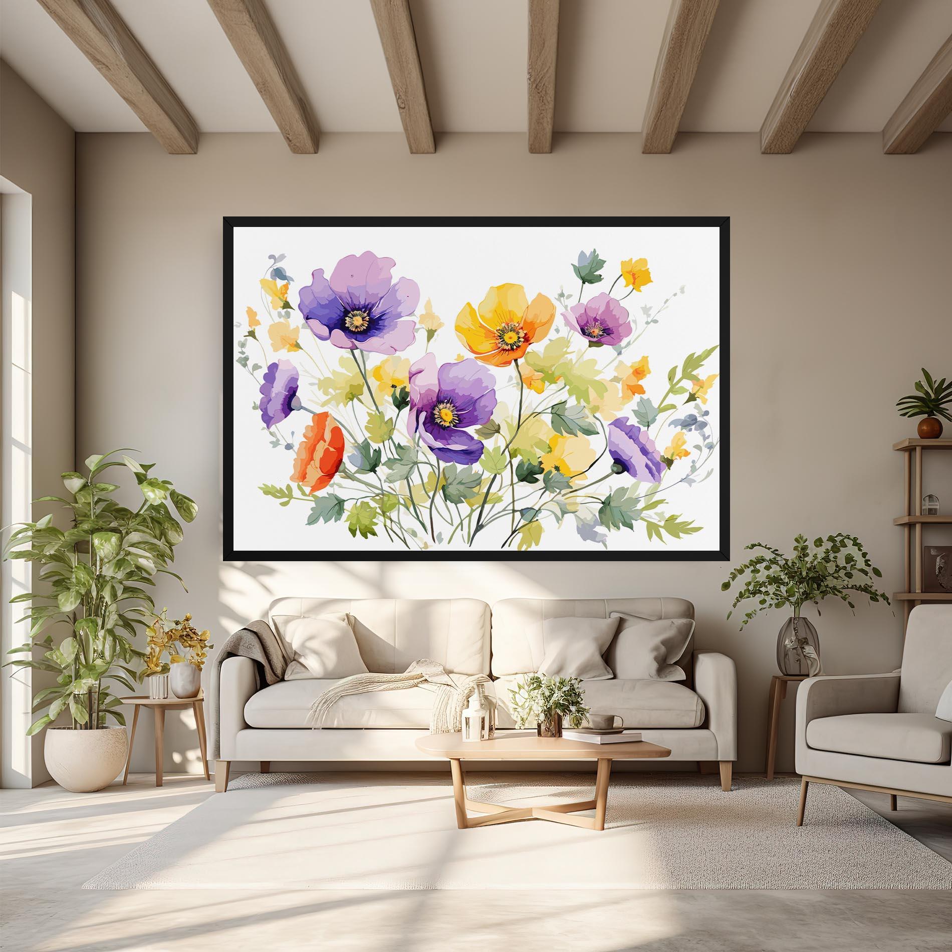 Tablou Canvas Purple Orange Poppy mockup 6