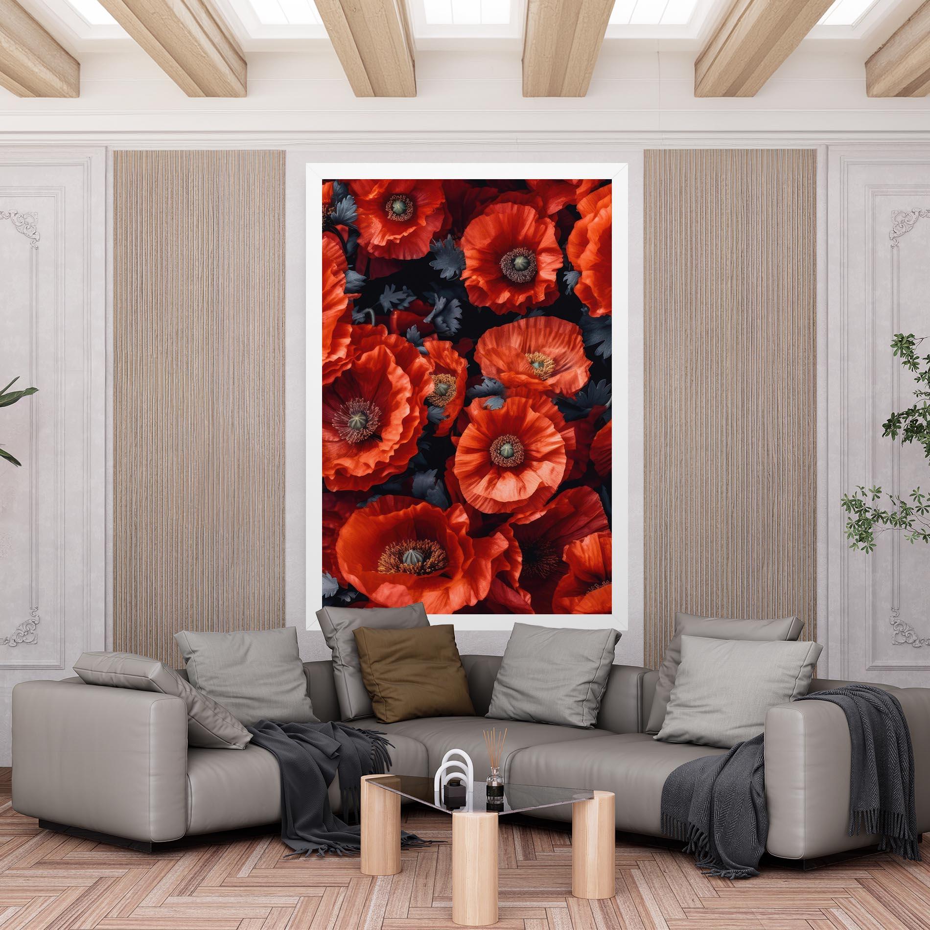 Tablou Canvas Black Red Poppies mockup 6