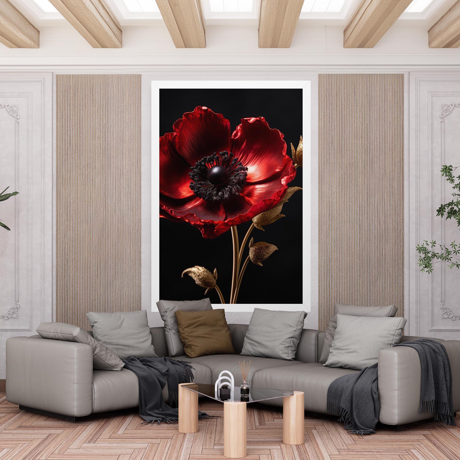 Tablou Canvas Dark Red Poppy mockup 6