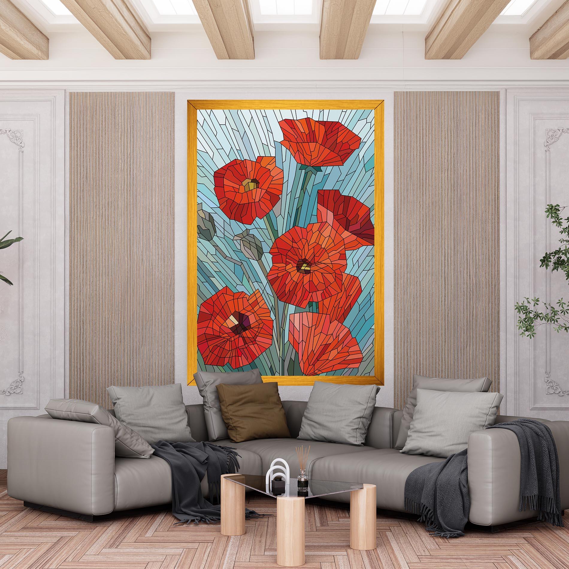 Tablou Canvas Blue Glass Poppy mockup 6