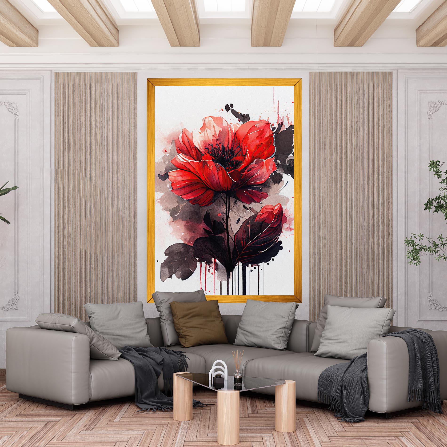 Tablou Canvas Watercolor Poppy mockup 6