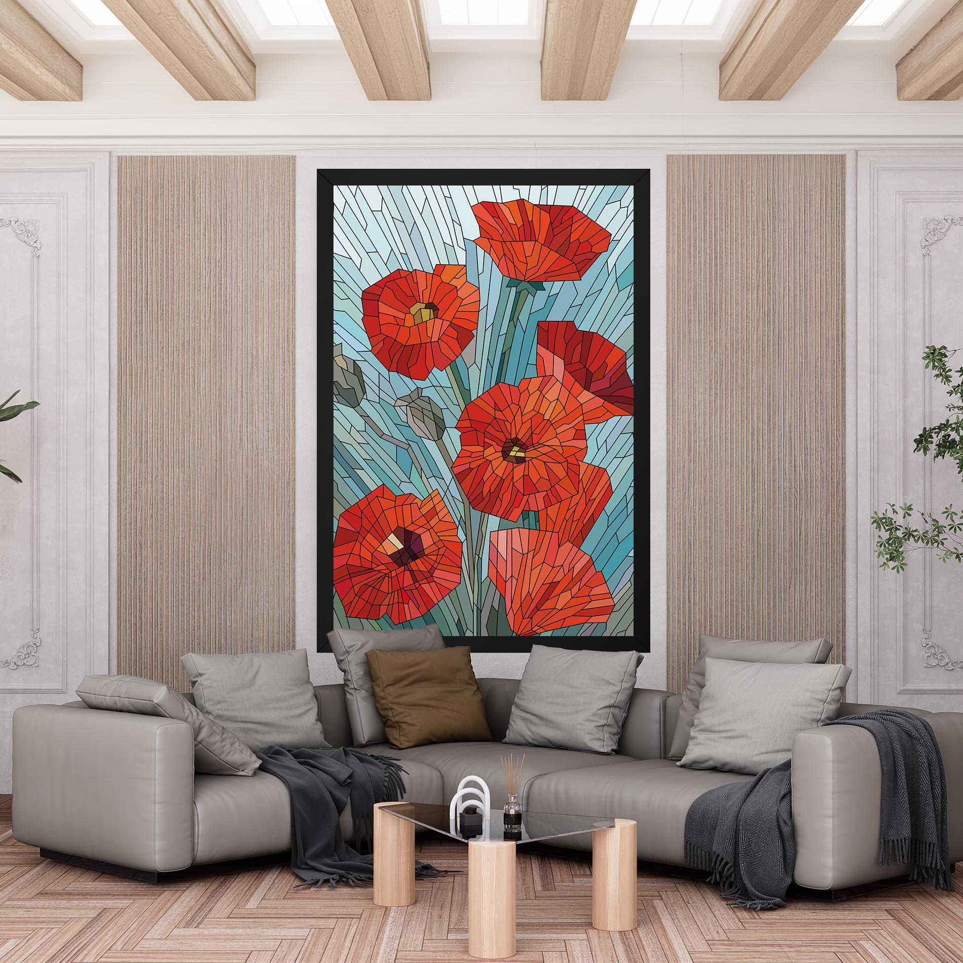 Tablou Canvas Blue Glass Poppy mockup 6