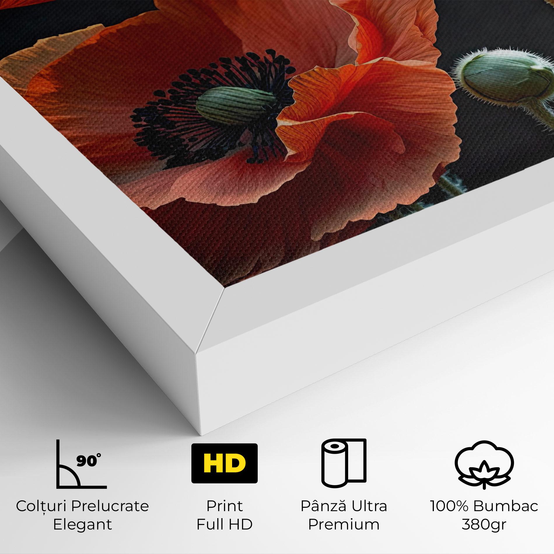 Tablou Canvas 3 Poppies mockup 4