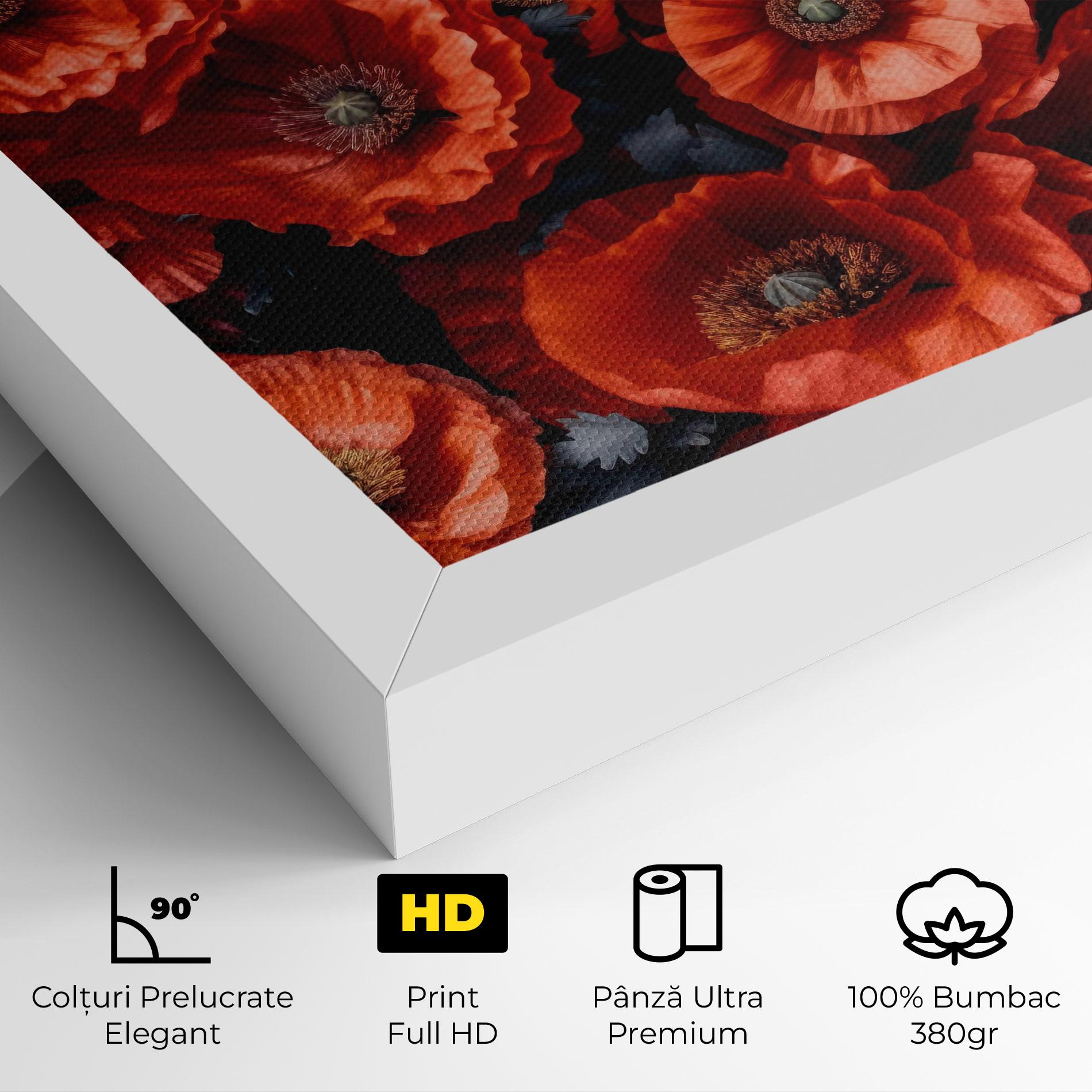 Tablou Canvas Black Red Poppies mockup 4