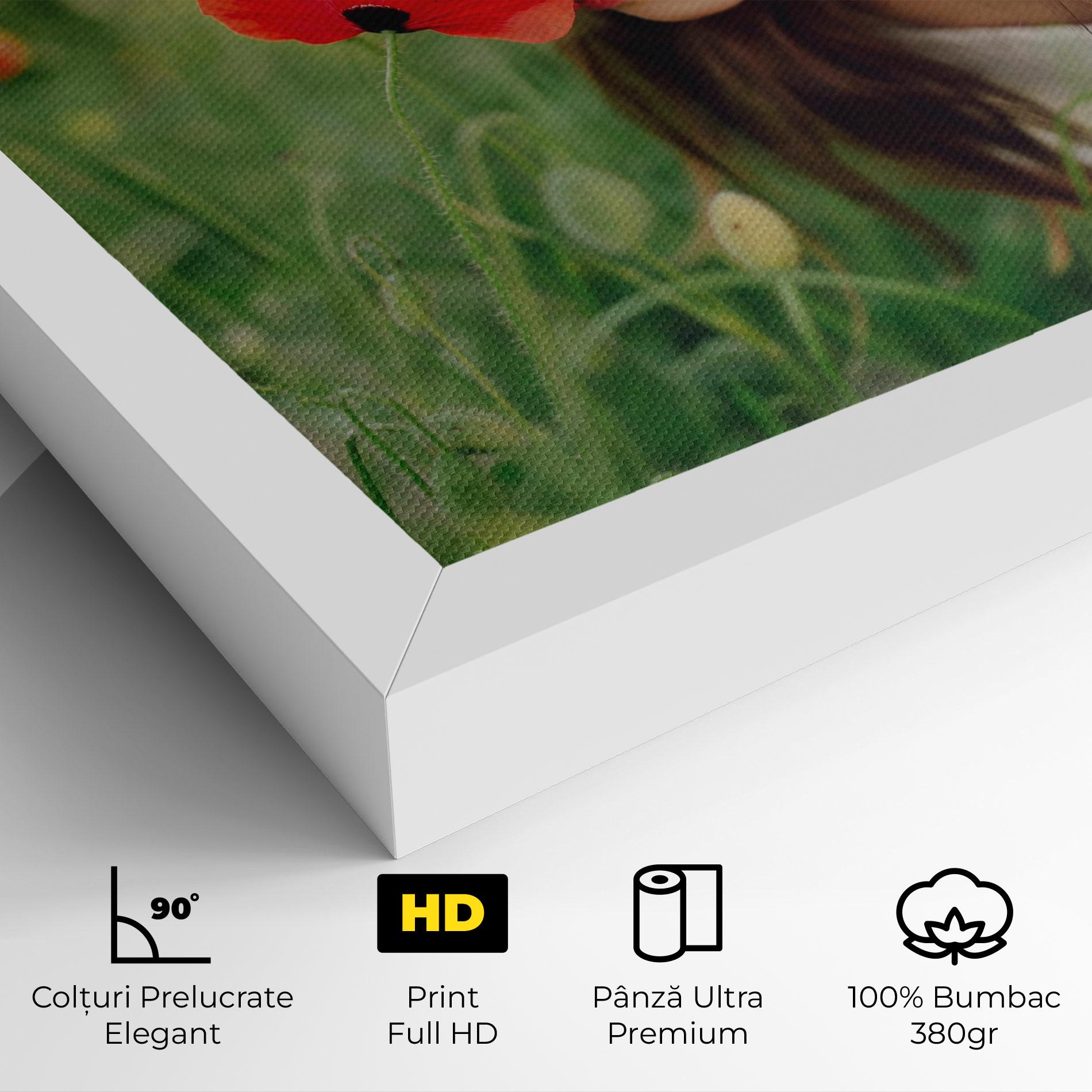 Tablou Canvas Girl With Poppies mockup 4