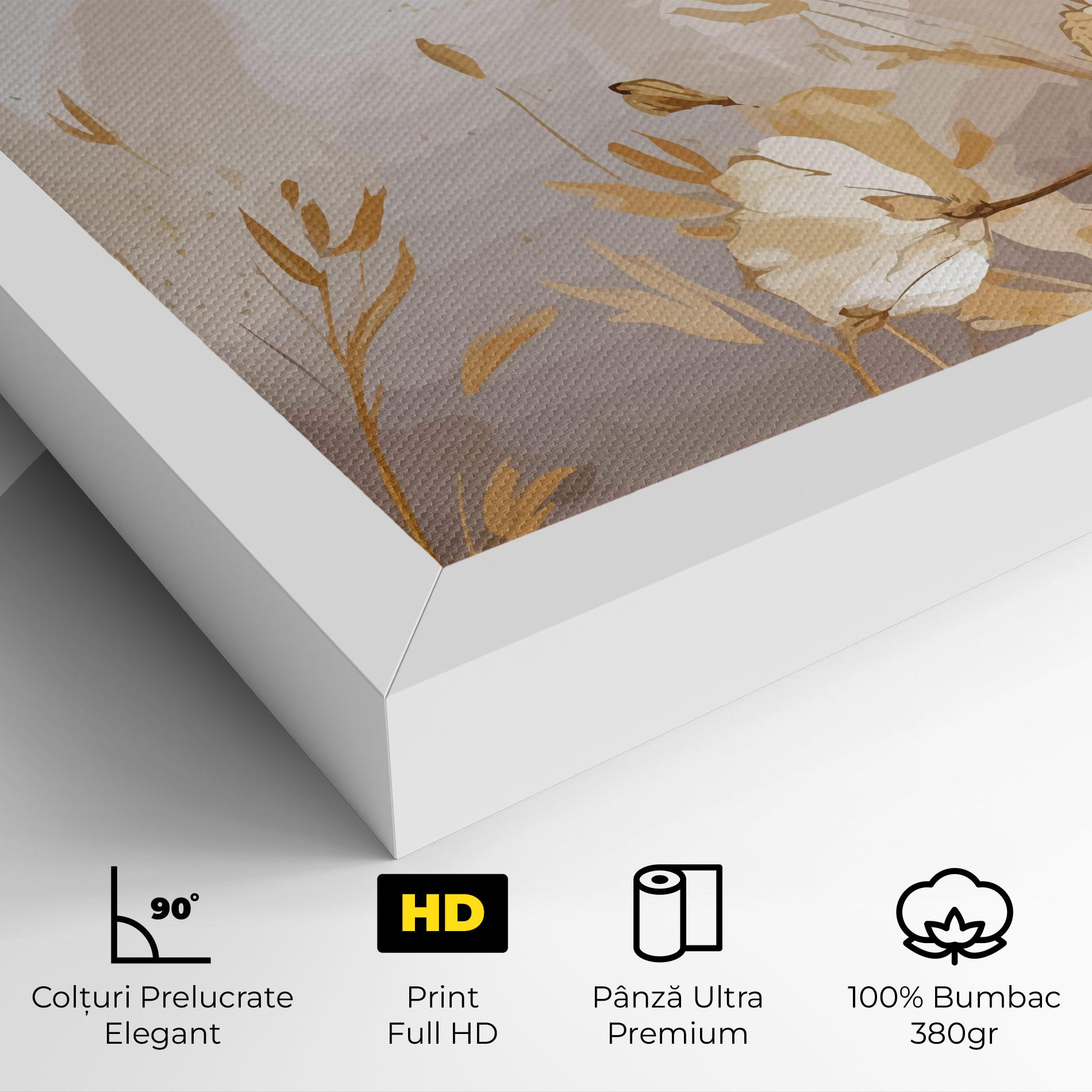 Tablou Canvas Gold Cream Poppy mockup 4