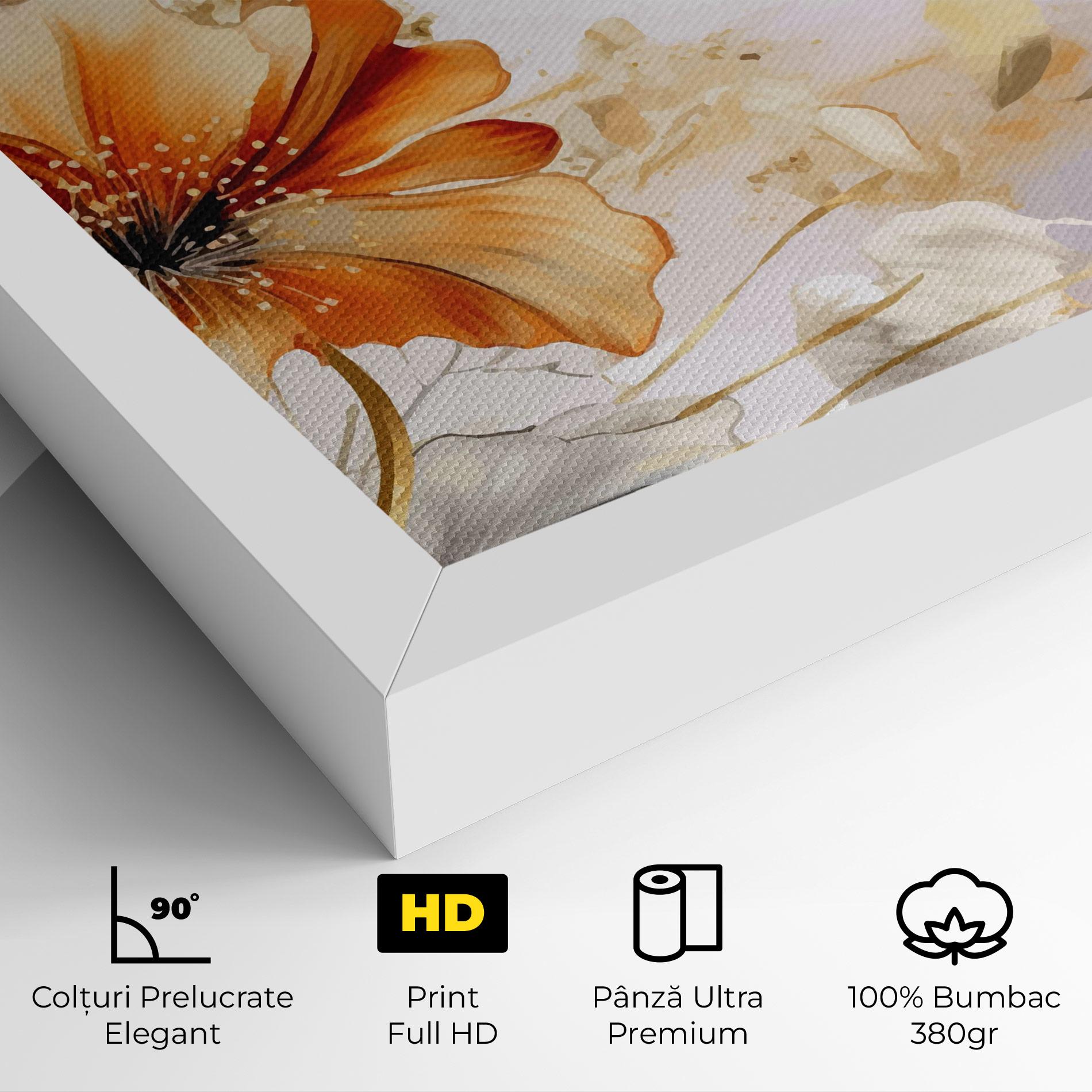 Tablou Canvas Gold Orange Poppy mockup 4