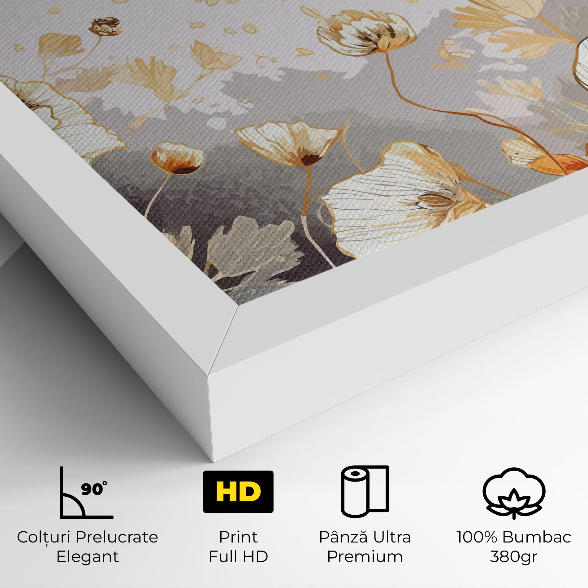 Tablou Canvas Gold Poppies mockup 4