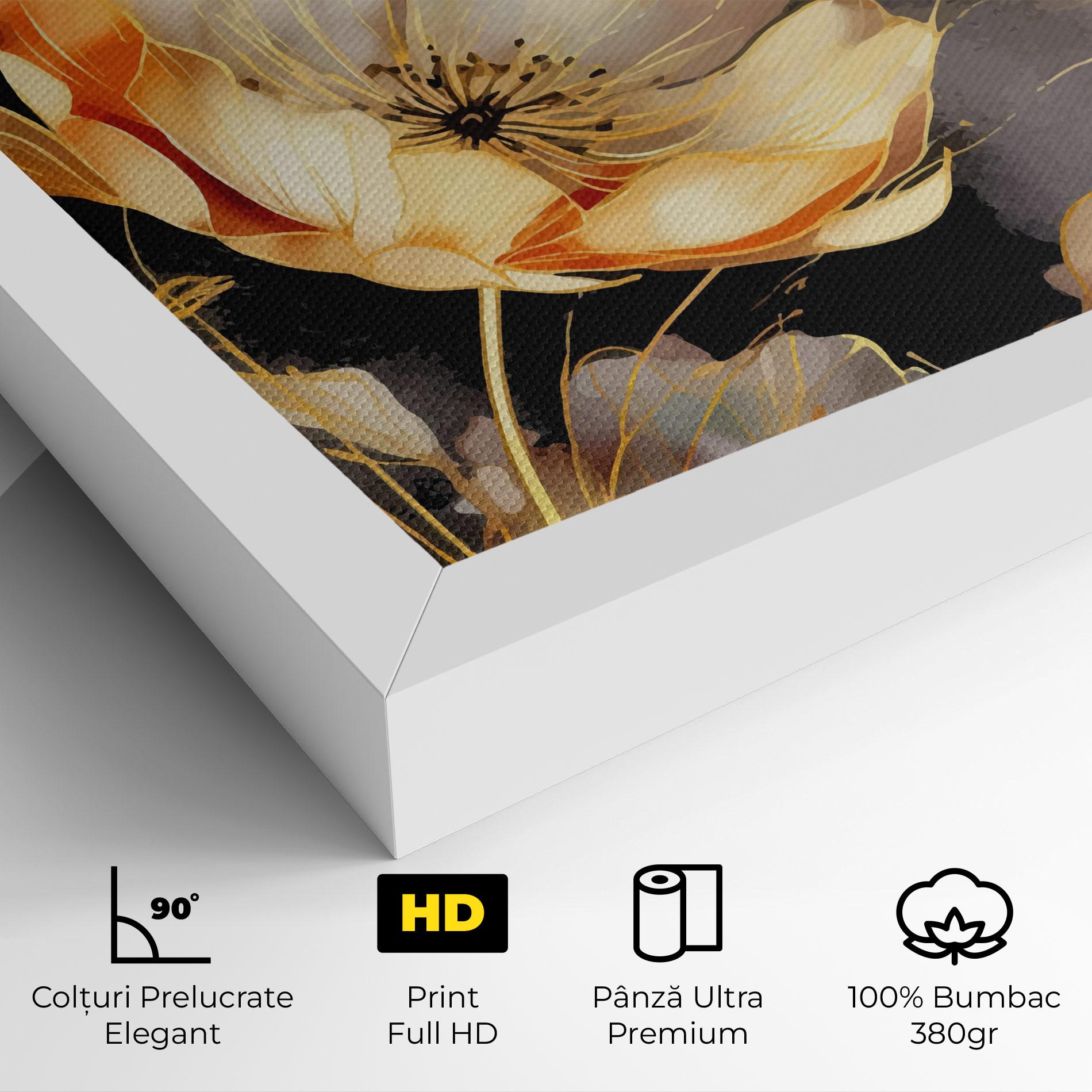 Tablou Canvas Gold Poppy Black mockup 4