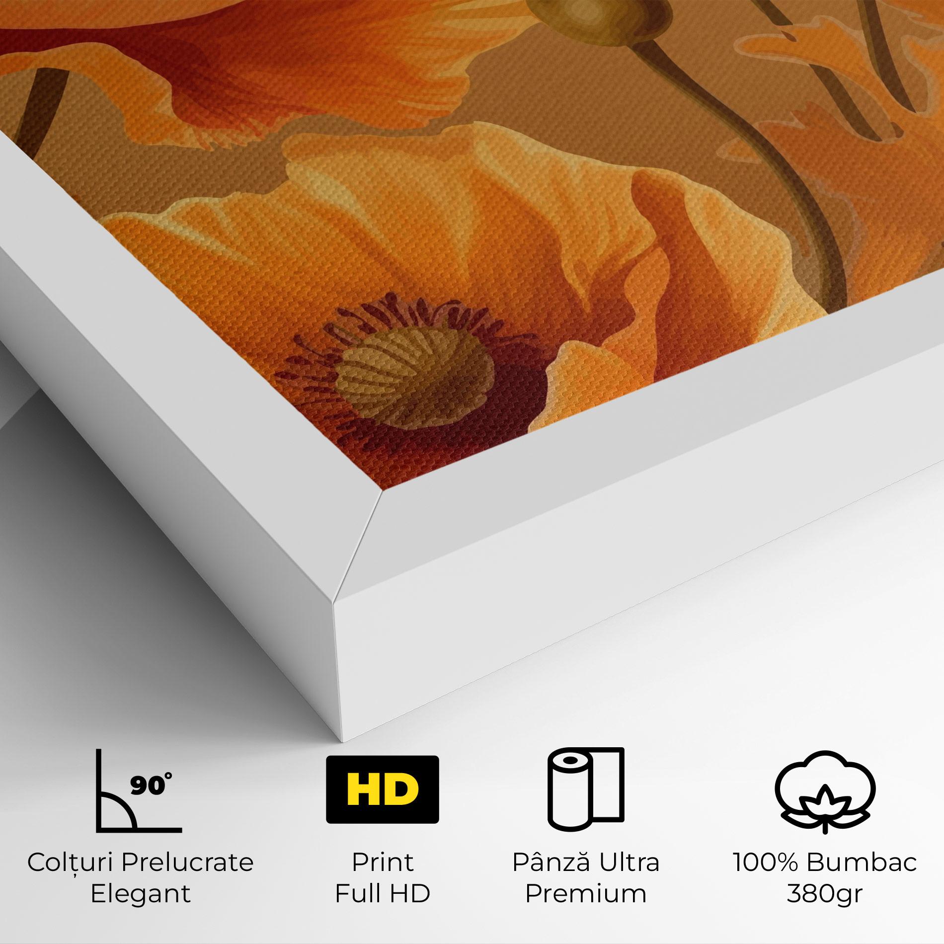 Tablou Canvas Pastel Orange Poppy mockup 4
