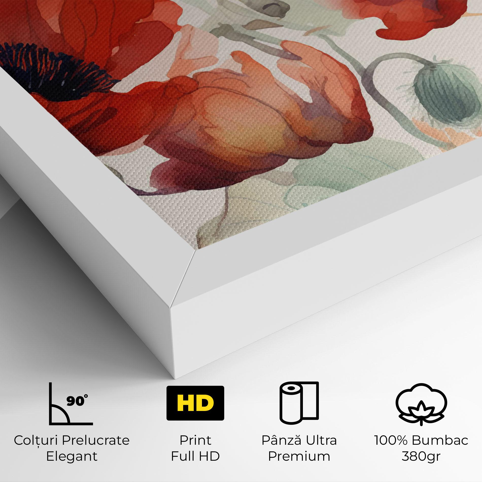Tablou Canvas Poppy Red Cream mockup 4