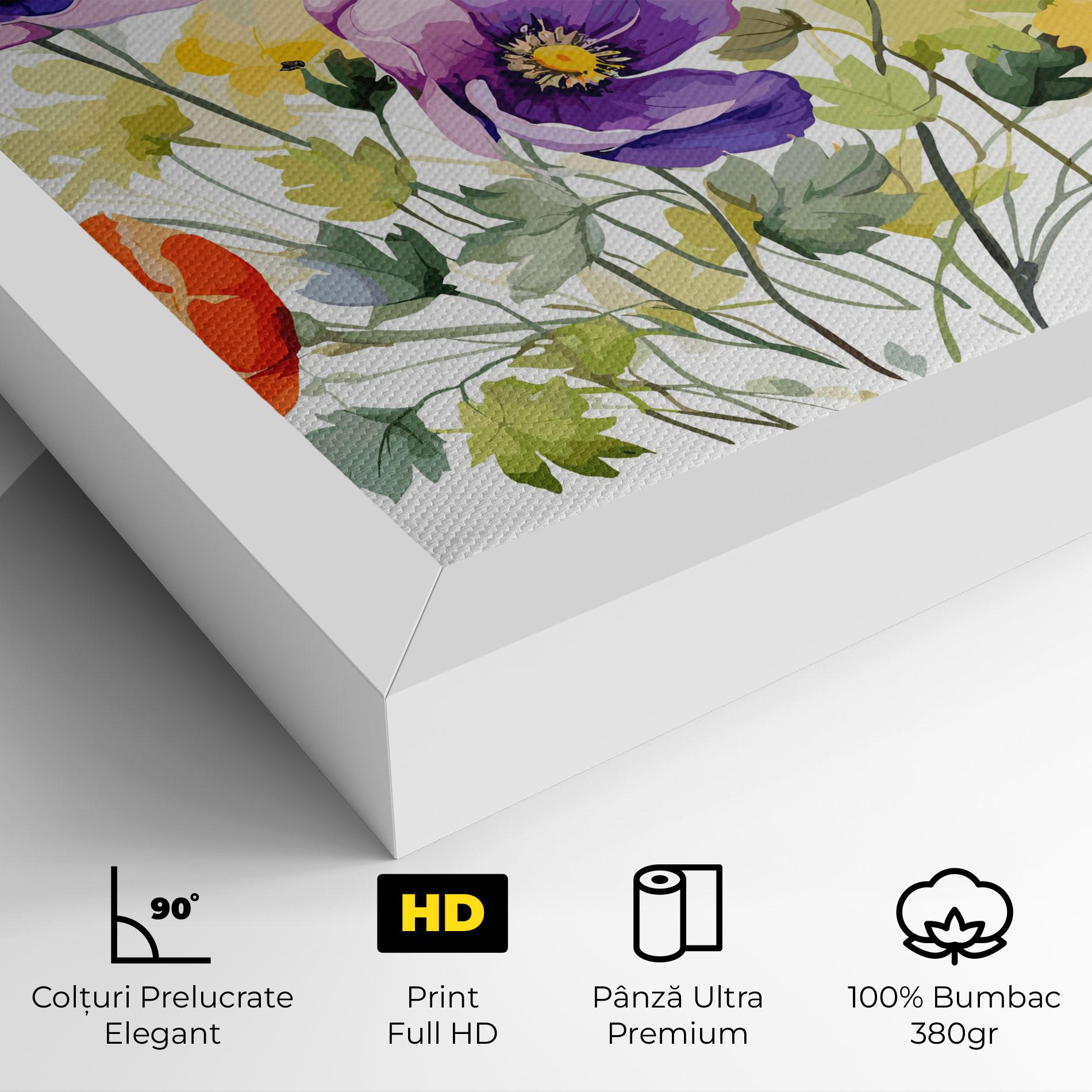Tablou Canvas Purple Orange Poppy mockup 4