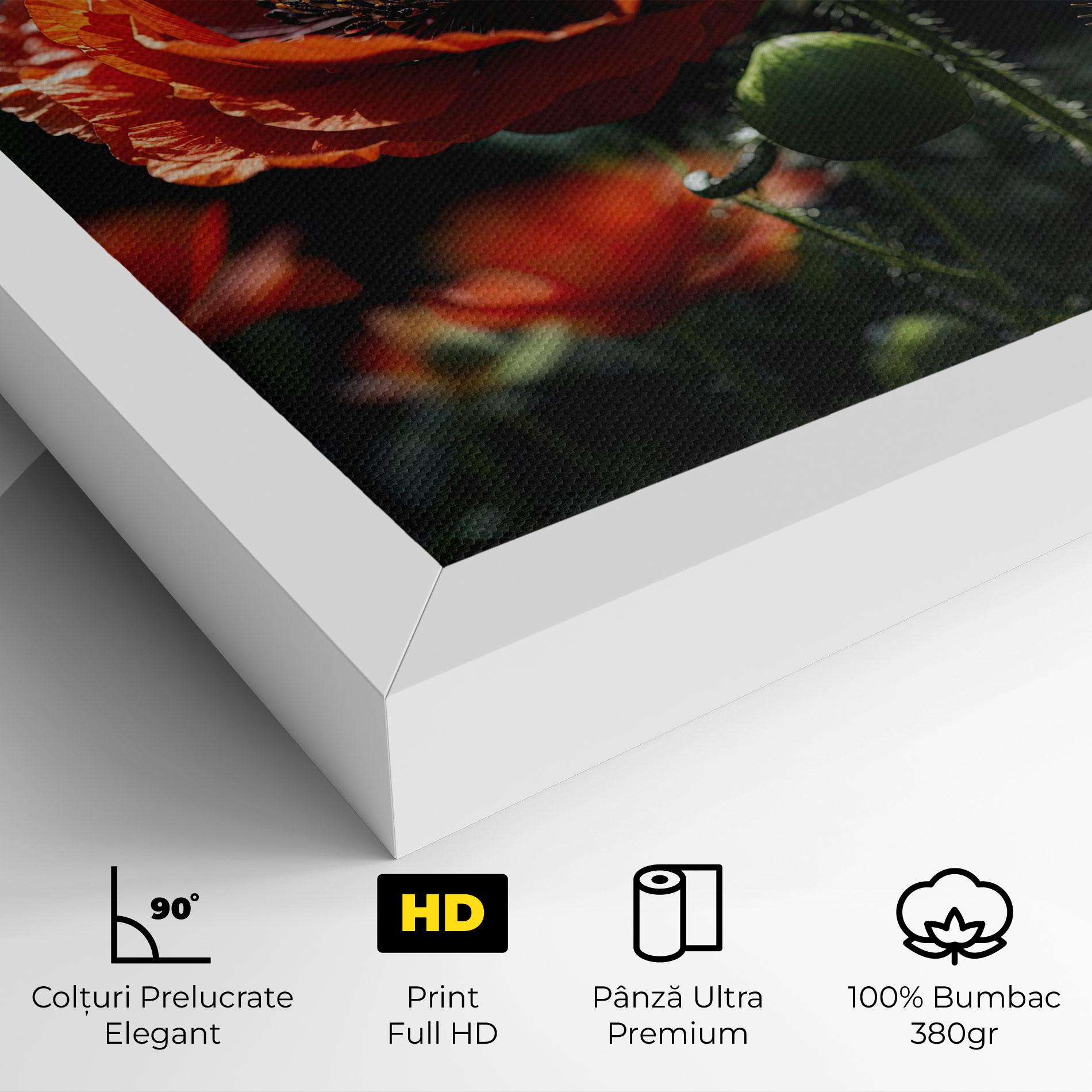 Tablou Canvas Red Poppy Close Up mockup 4