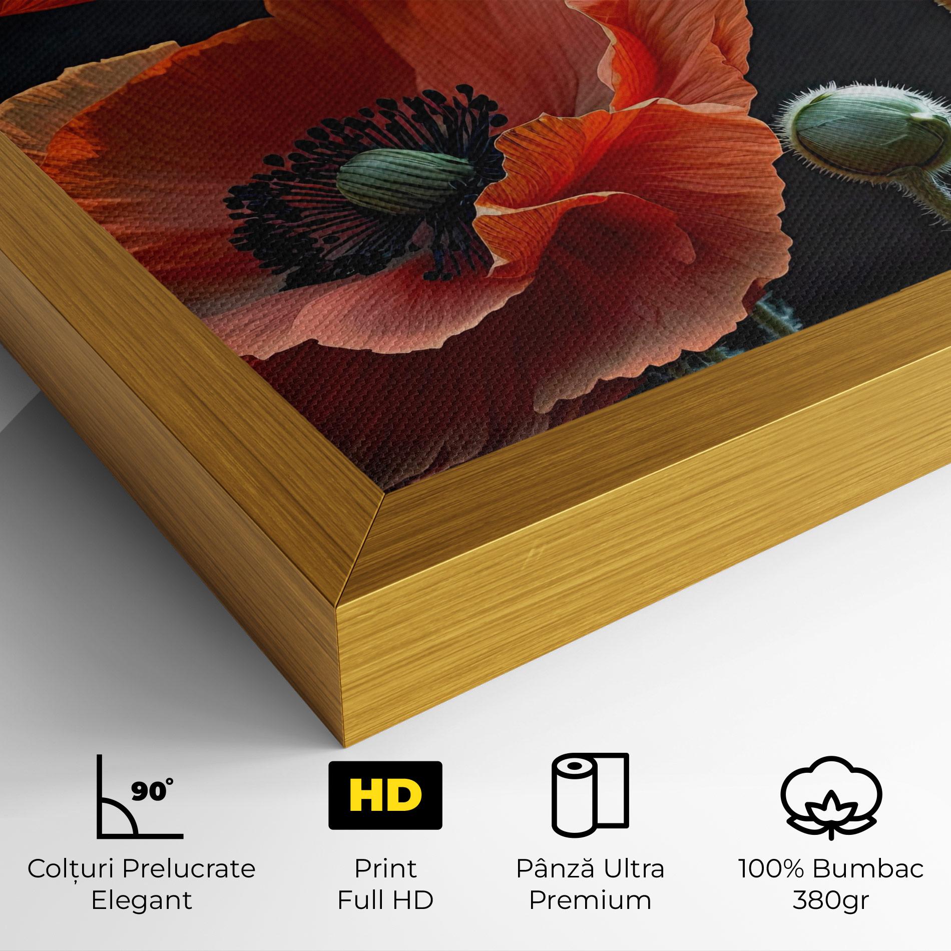 Tablou Canvas 3 Poppies mockup 4