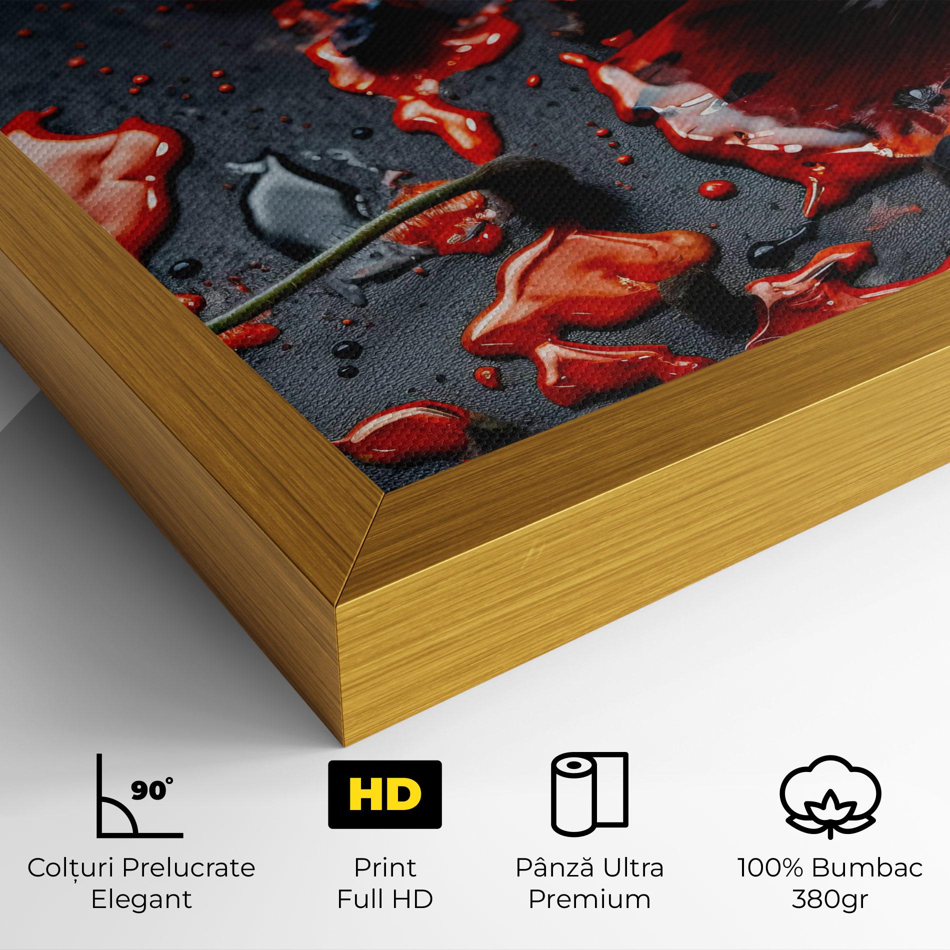 Tablou Canvas Beautiful Red Poppy Liquid mockup 4