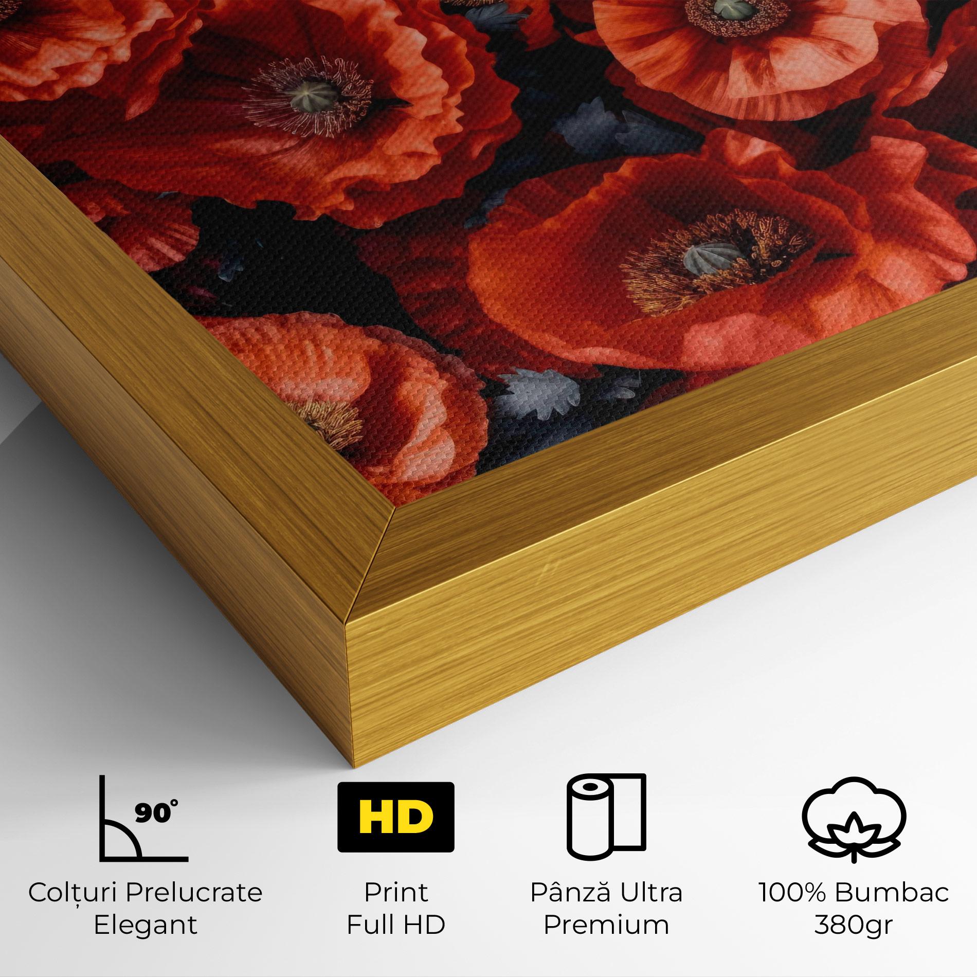 Tablou Canvas Black Red Poppies mockup 4