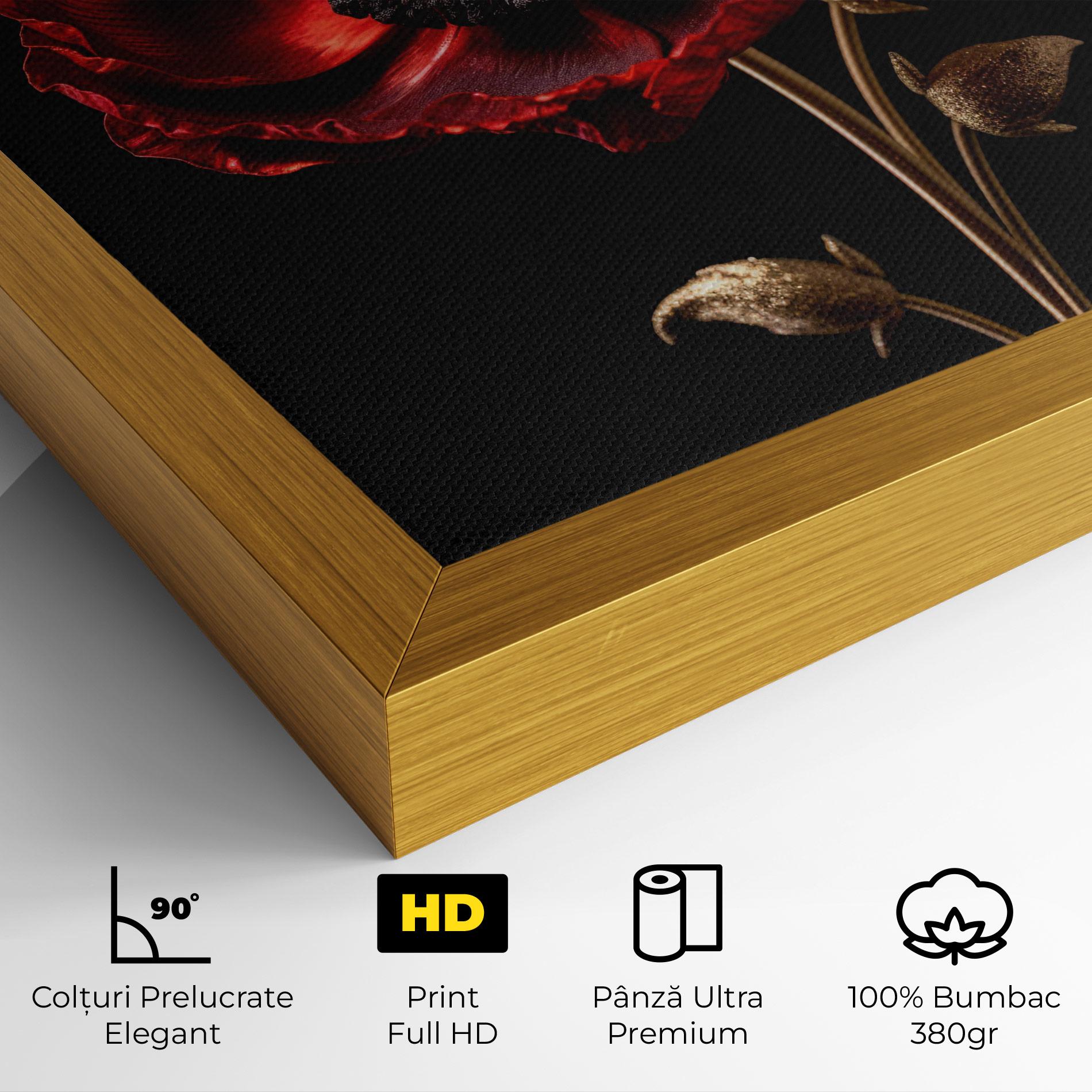 Tablou Canvas Dark Red Poppy mockup 4