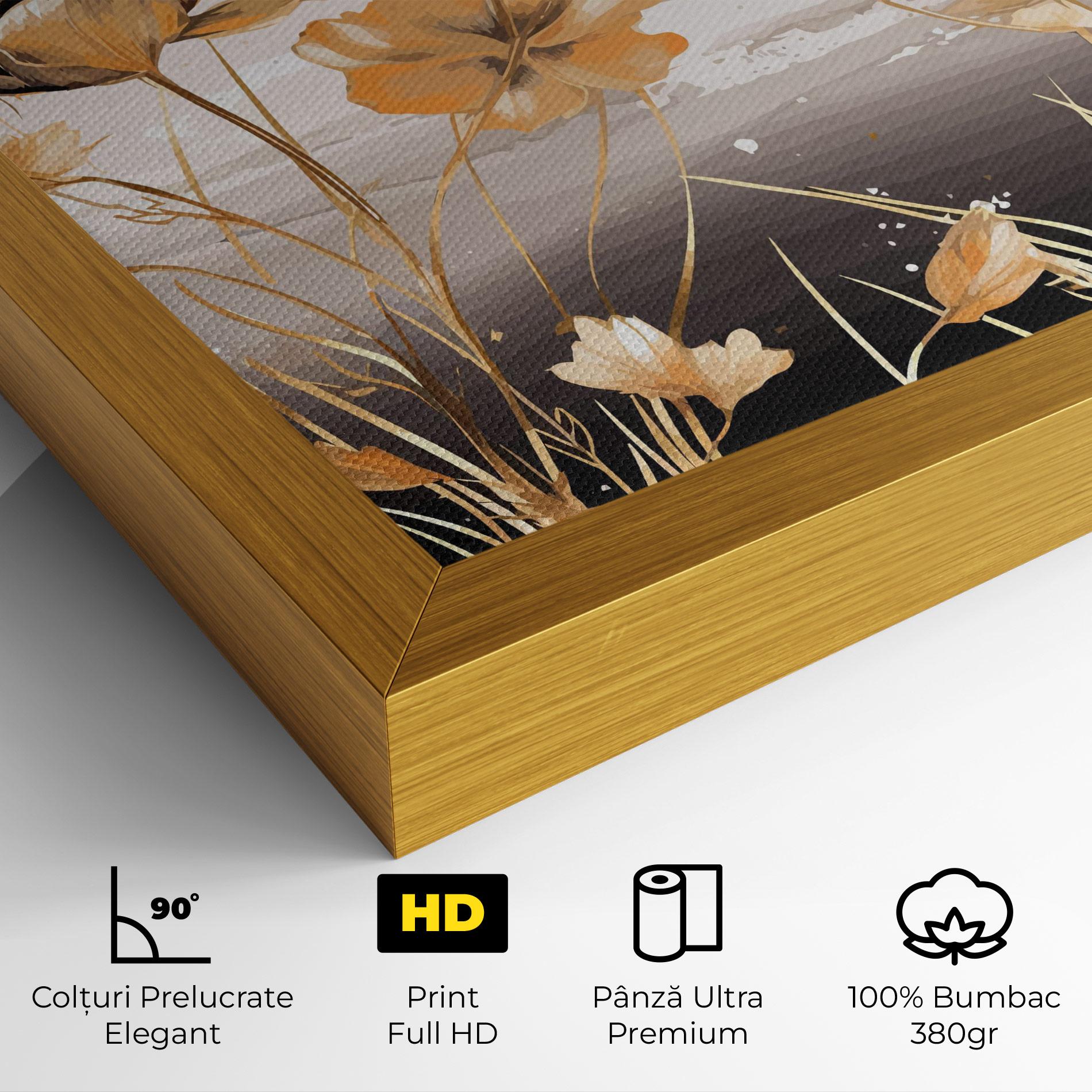 Tablou Canvas Gold Black Poppy mockup 4