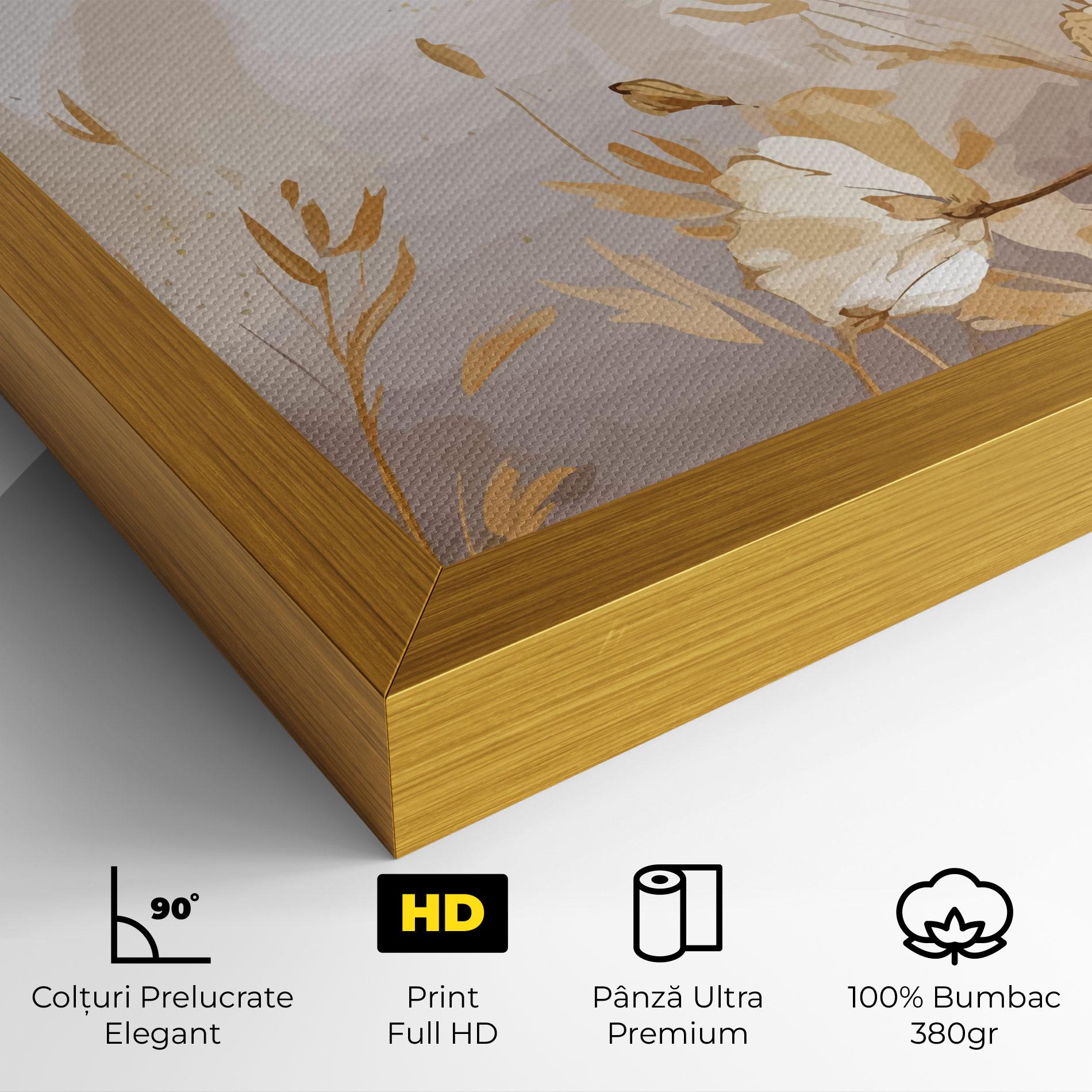 Tablou Canvas Gold Cream Poppy mockup 4