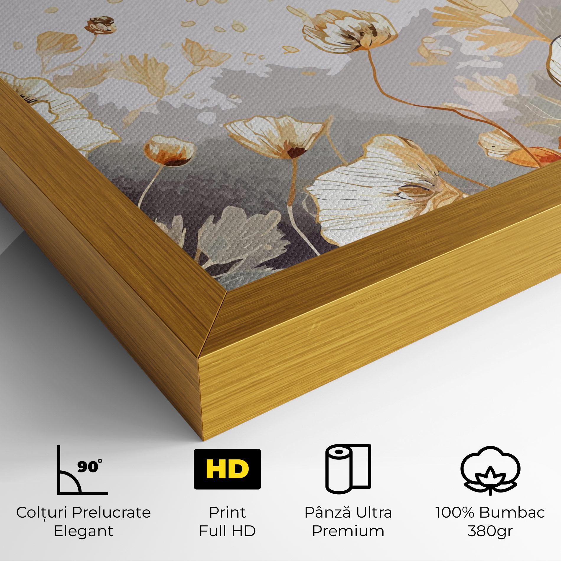 Tablou Canvas Gold Poppies mockup 4