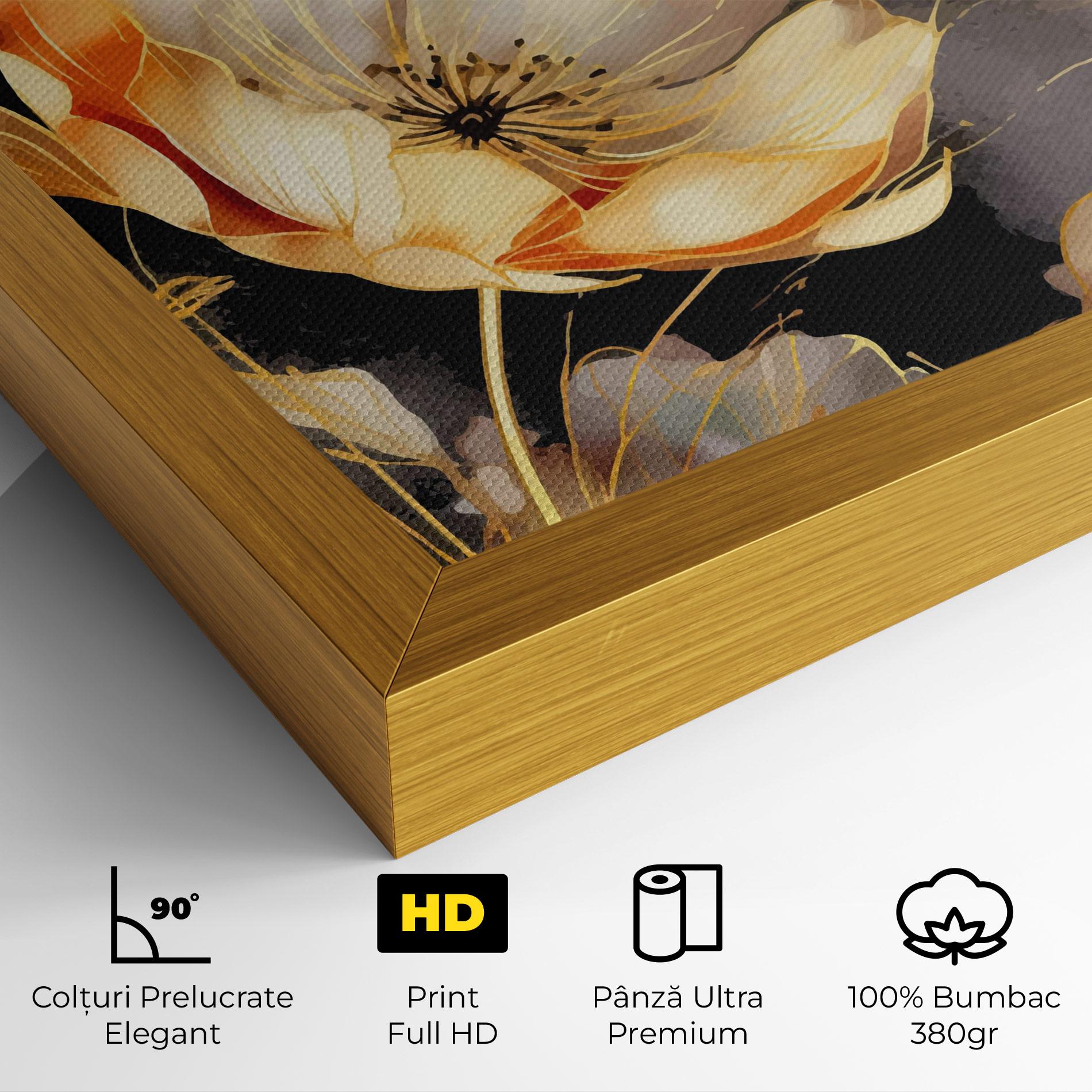 Tablou Canvas Gold Poppy Black mockup 4