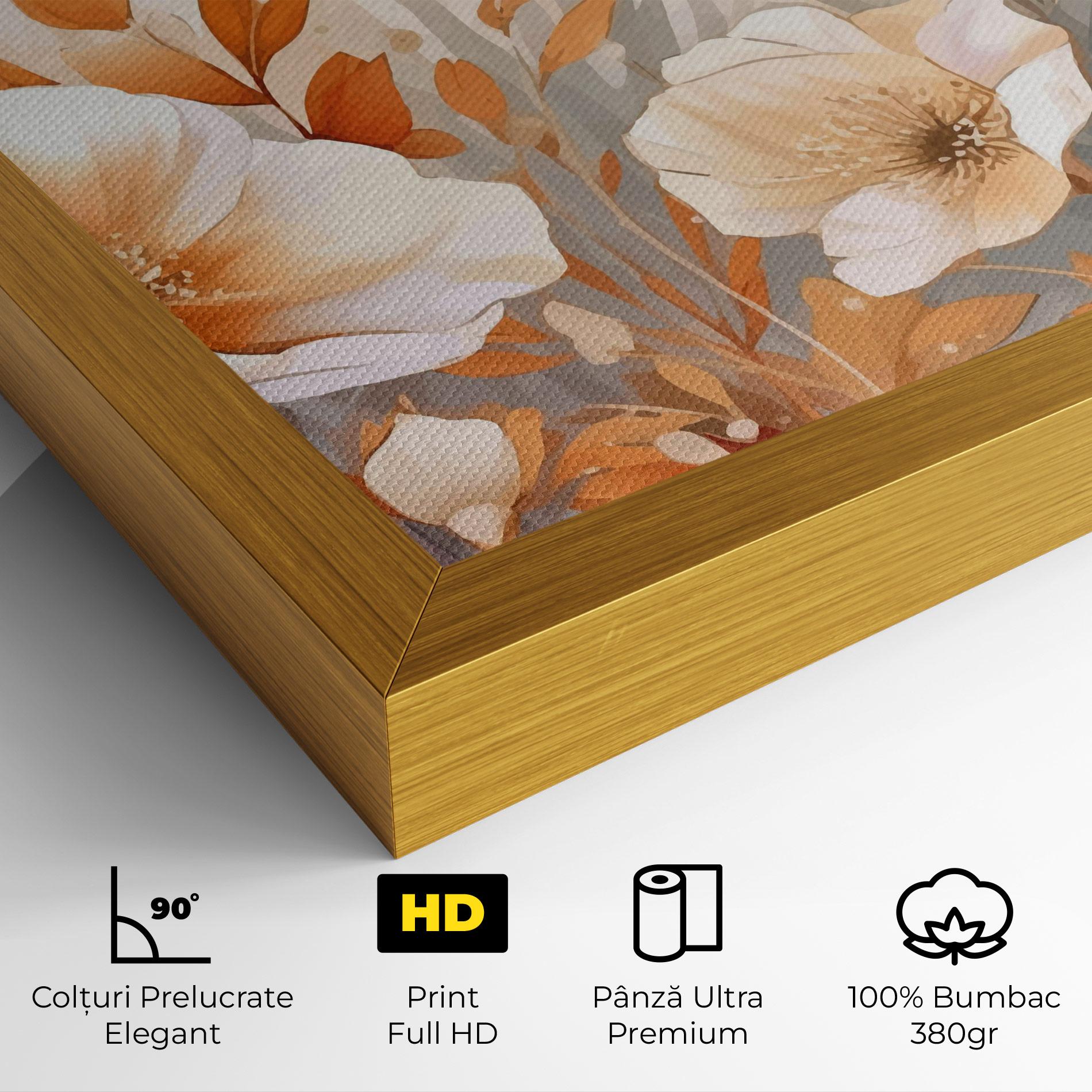 Tablou Canvas Orange Cream Poppy mockup 4