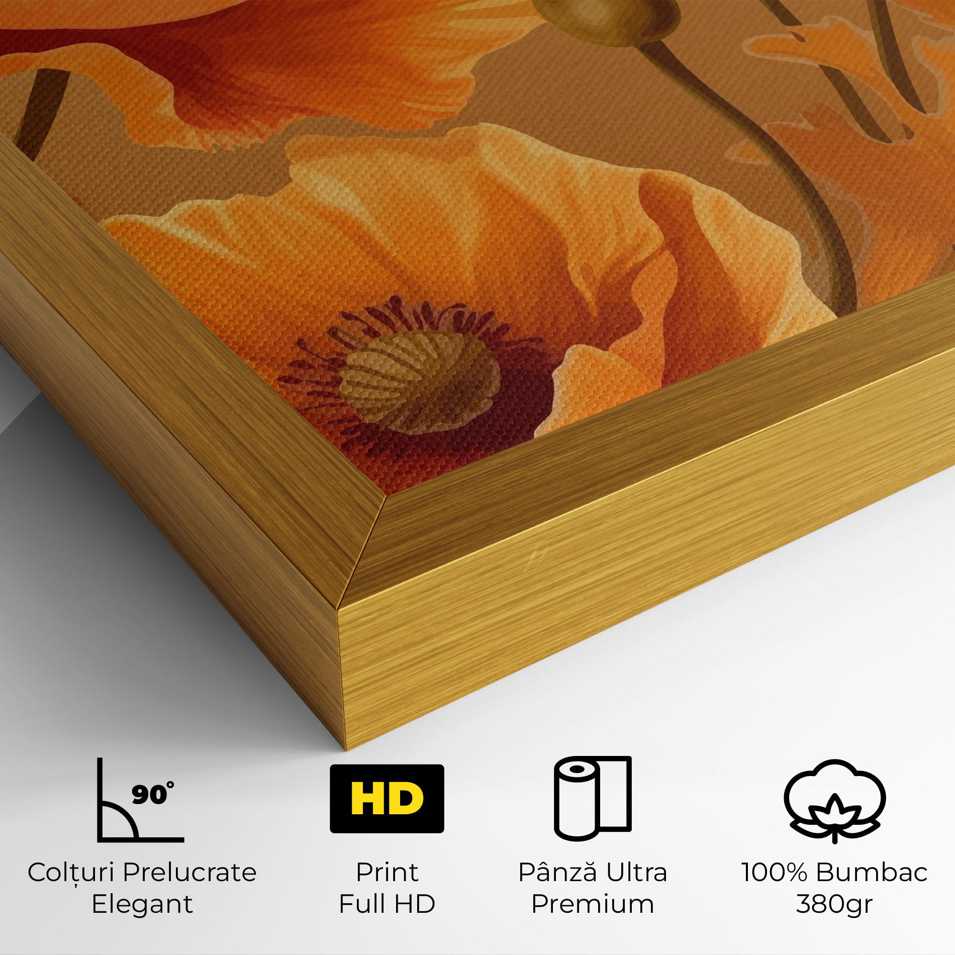 Tablou Canvas Pastel Orange Poppy mockup 4