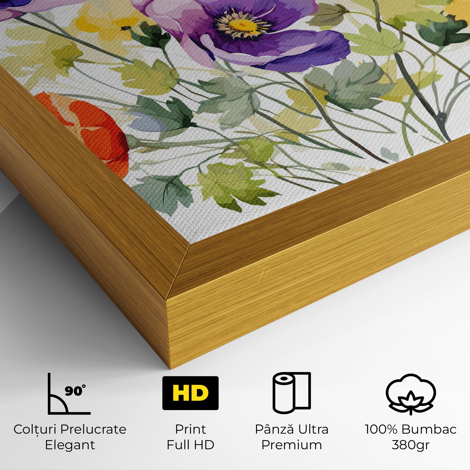Tablou Canvas Purple Orange Poppy mockup 4