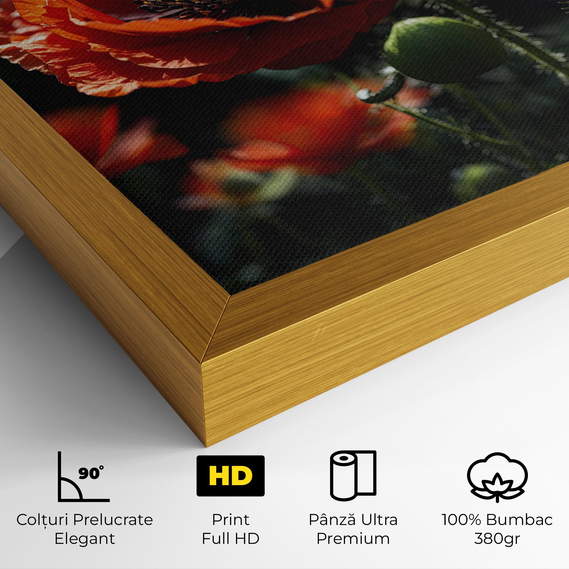 Tablou Canvas Red Poppy Close Up mockup 4
