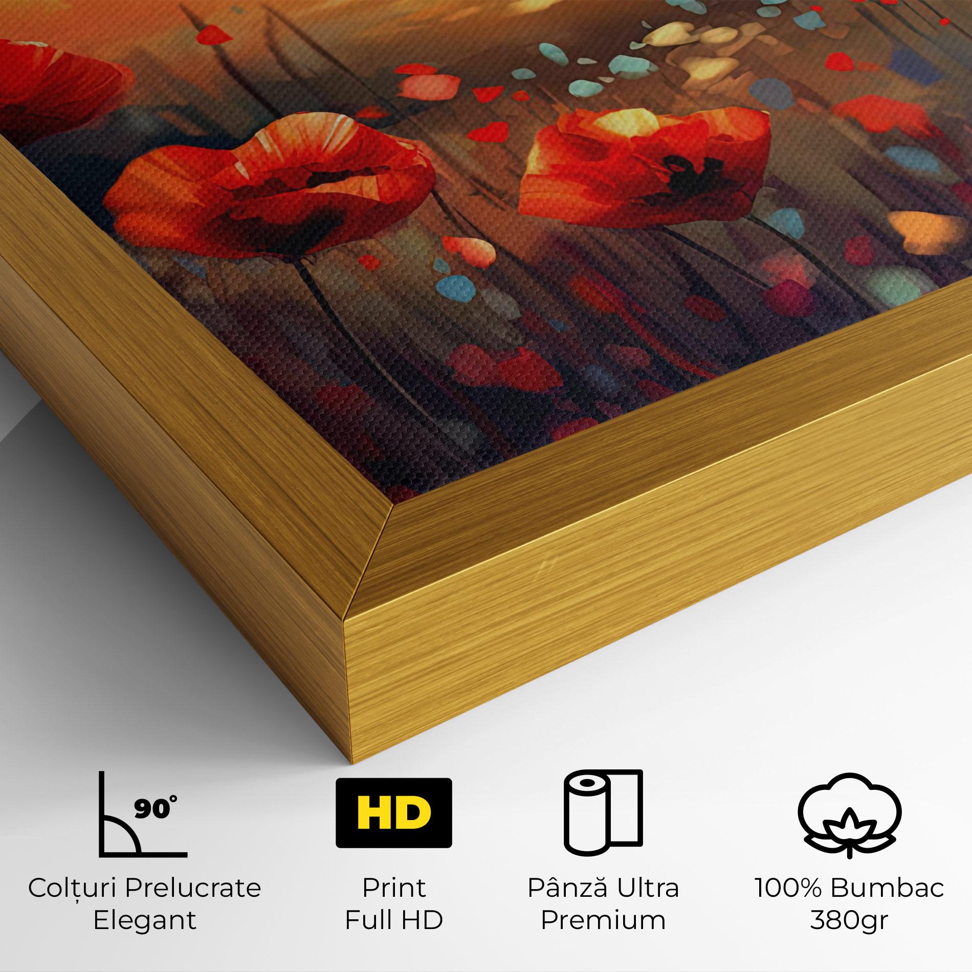 Tablou Canvas Sunrise Painting Poppies mockup 4