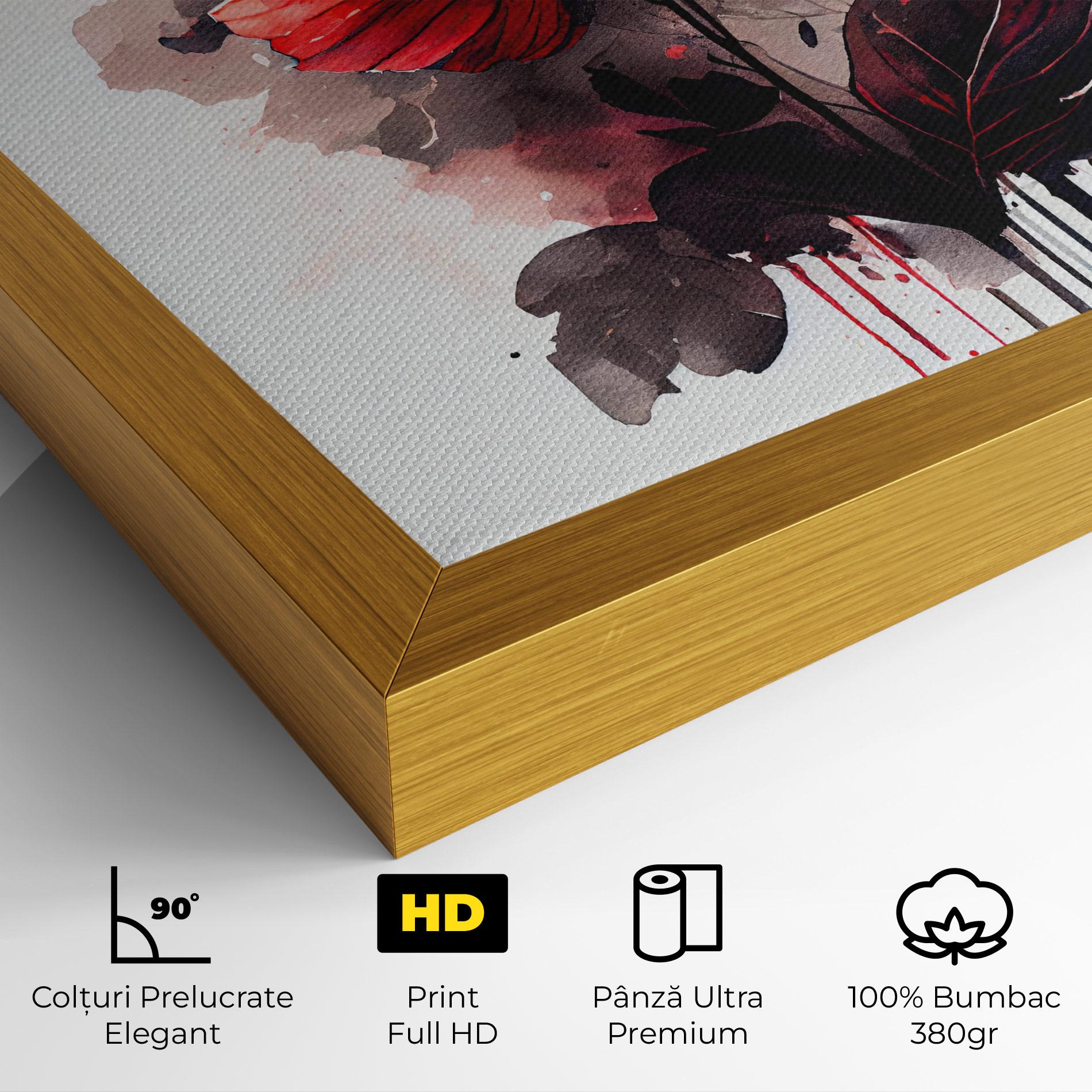 Tablou Canvas Watercolor Poppy mockup 4