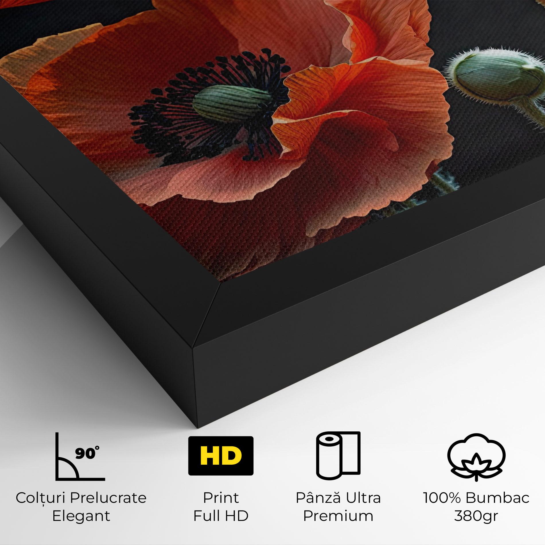 Tablou Canvas 3 Poppies mockup 4