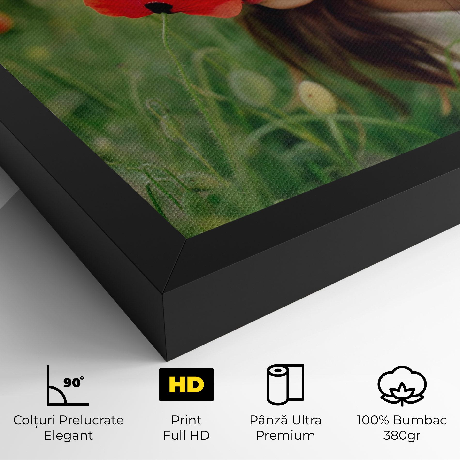 Tablou Canvas Girl With Poppies mockup 4
