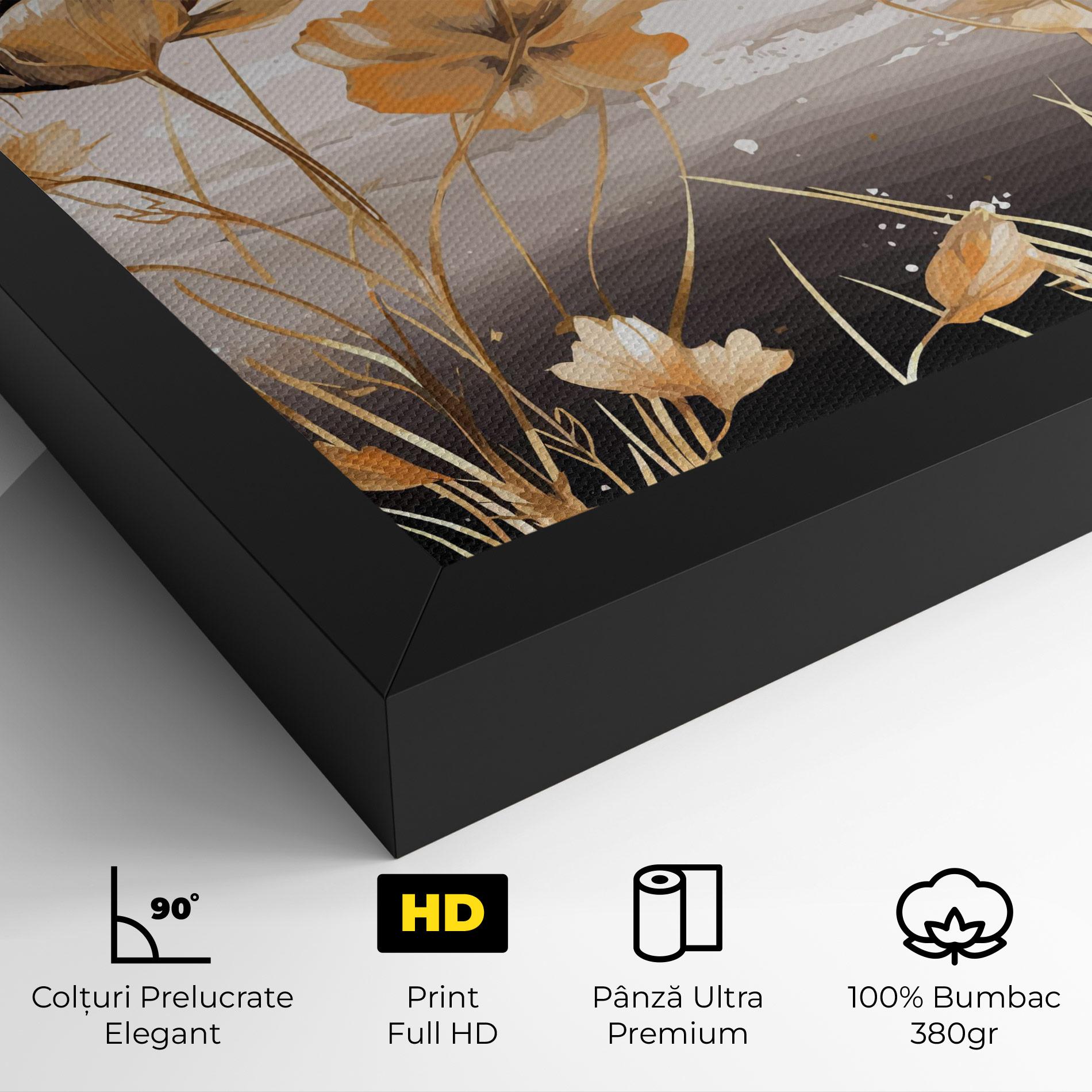 Tablou Canvas Gold Black Poppy mockup 4